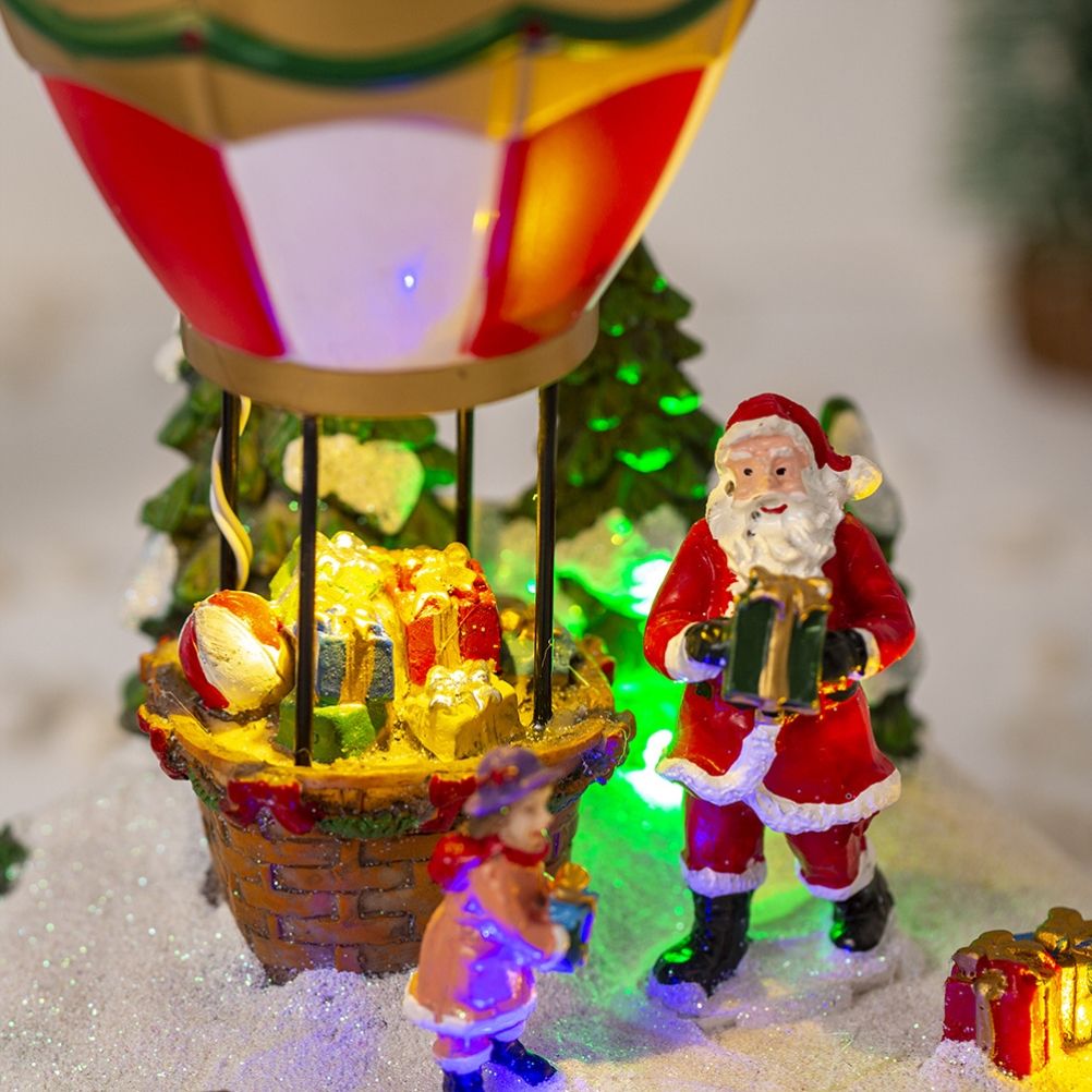 LED Light Up Christmas Tabletop Decoration Resin Lighted Snack Shop Vintage view 5