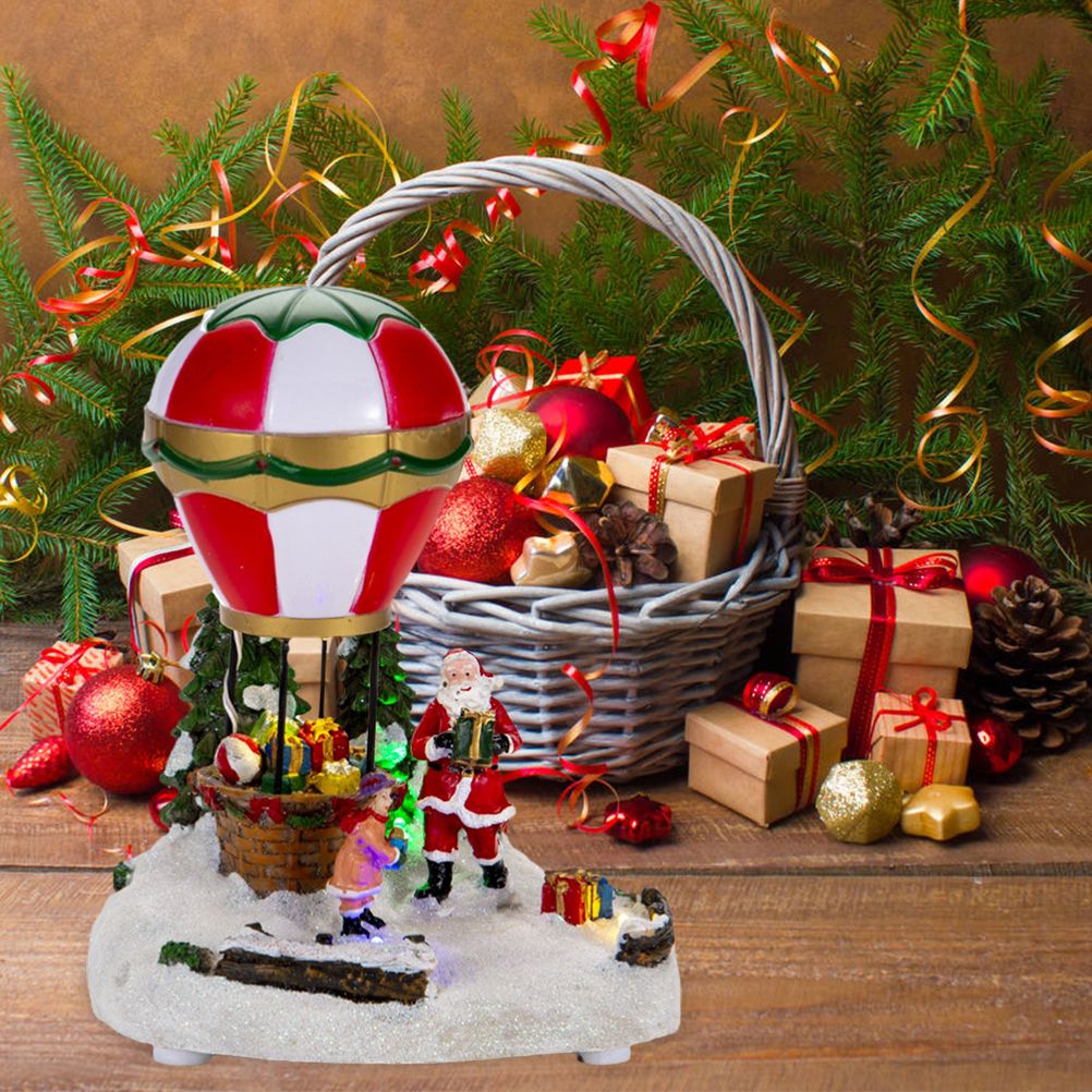 LED Light Up Christmas Tabletop Decoration Resin Lighted Snack Shop Vintage view 8