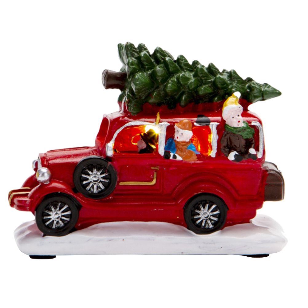 LED Light Up Christmas Tabletop Decoration Resin Lighted Snack Shop Vintage — image 1