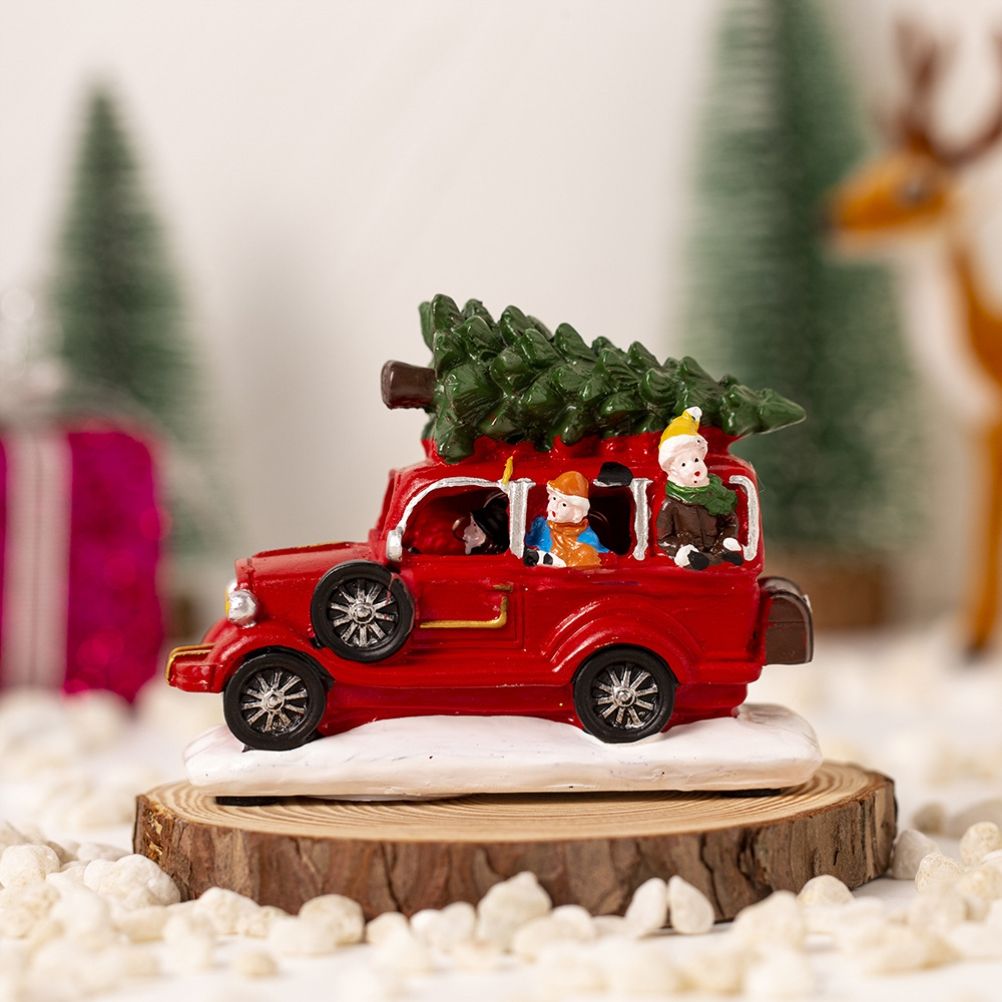 LED Light Up Christmas Tabletop Decoration Resin Lighted Snack Shop Vintage view 5