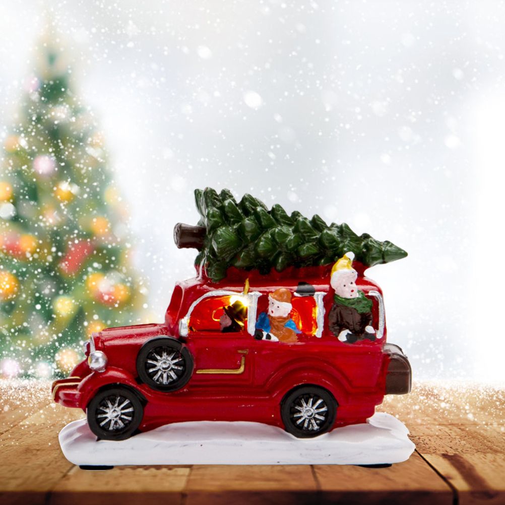 LED Light Up Christmas Tabletop Decoration Resin Lighted Snack Shop Vintage view 8