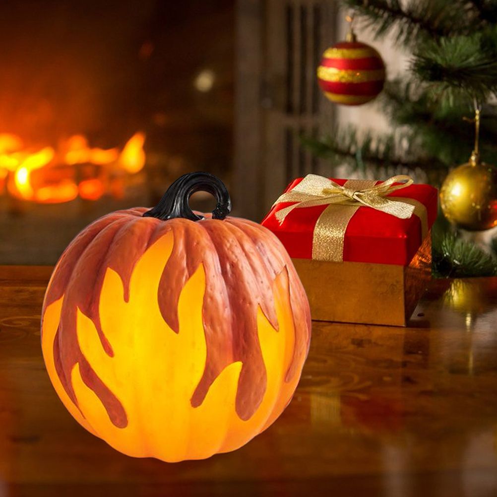 Halloween Pumpkin Lantern Battery Operated Jack O Lantern Flame Lighted view 7