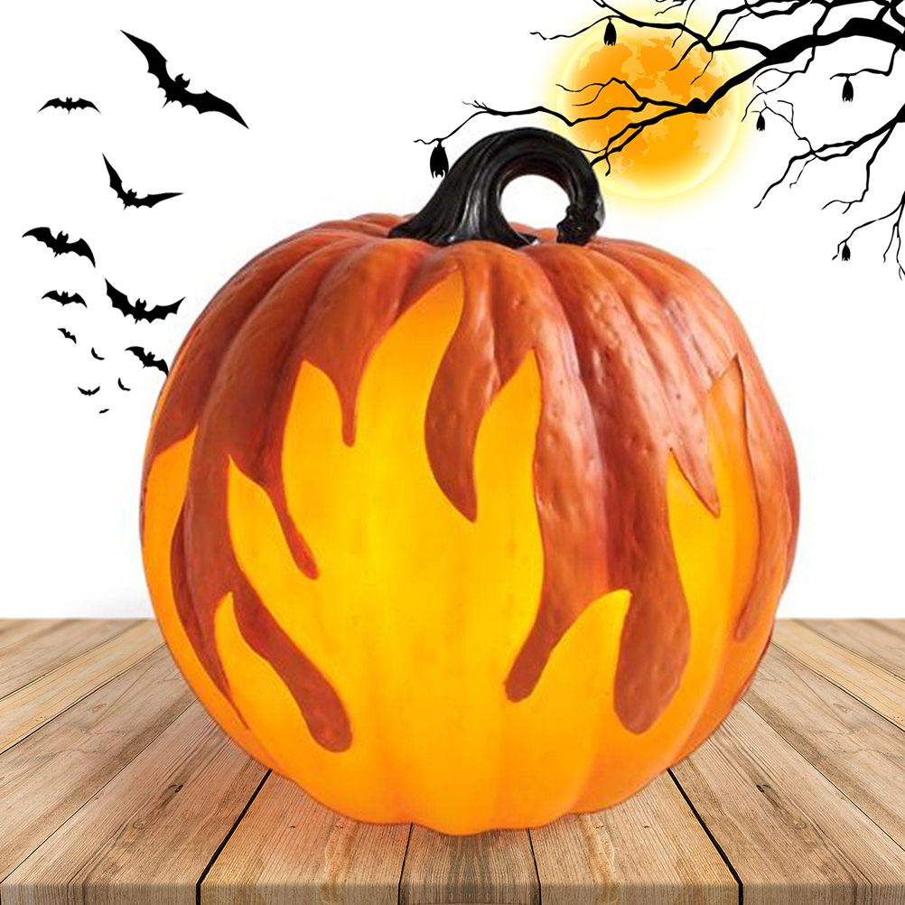 Halloween Pumpkin Lantern Battery Operated Jack O Lantern Flame Lighted view 10