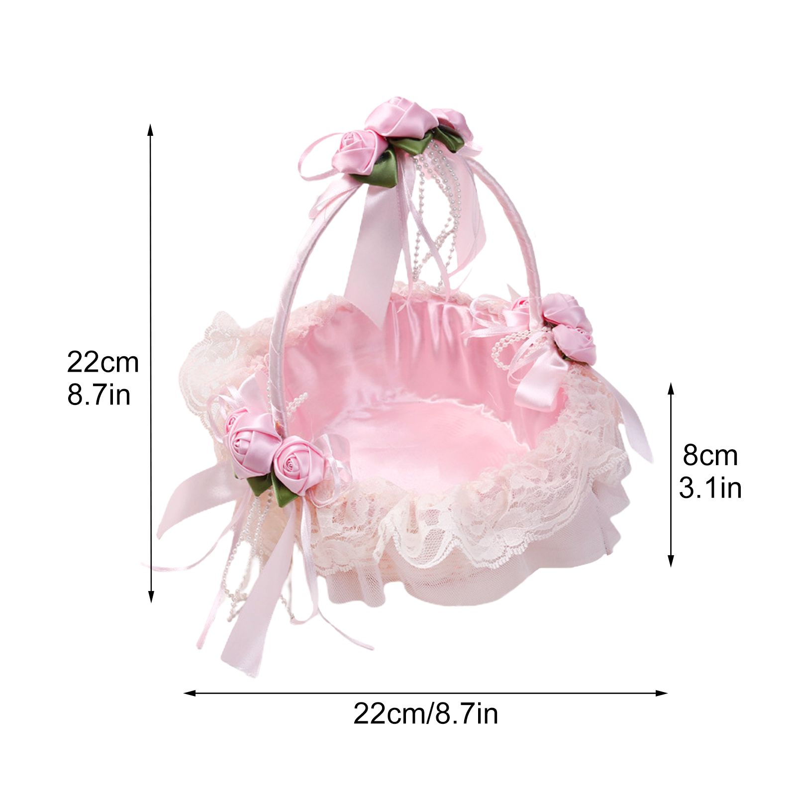 Wedding Flower Girl Basket Multipurpose Romantic for Wedding Ceremony view 4