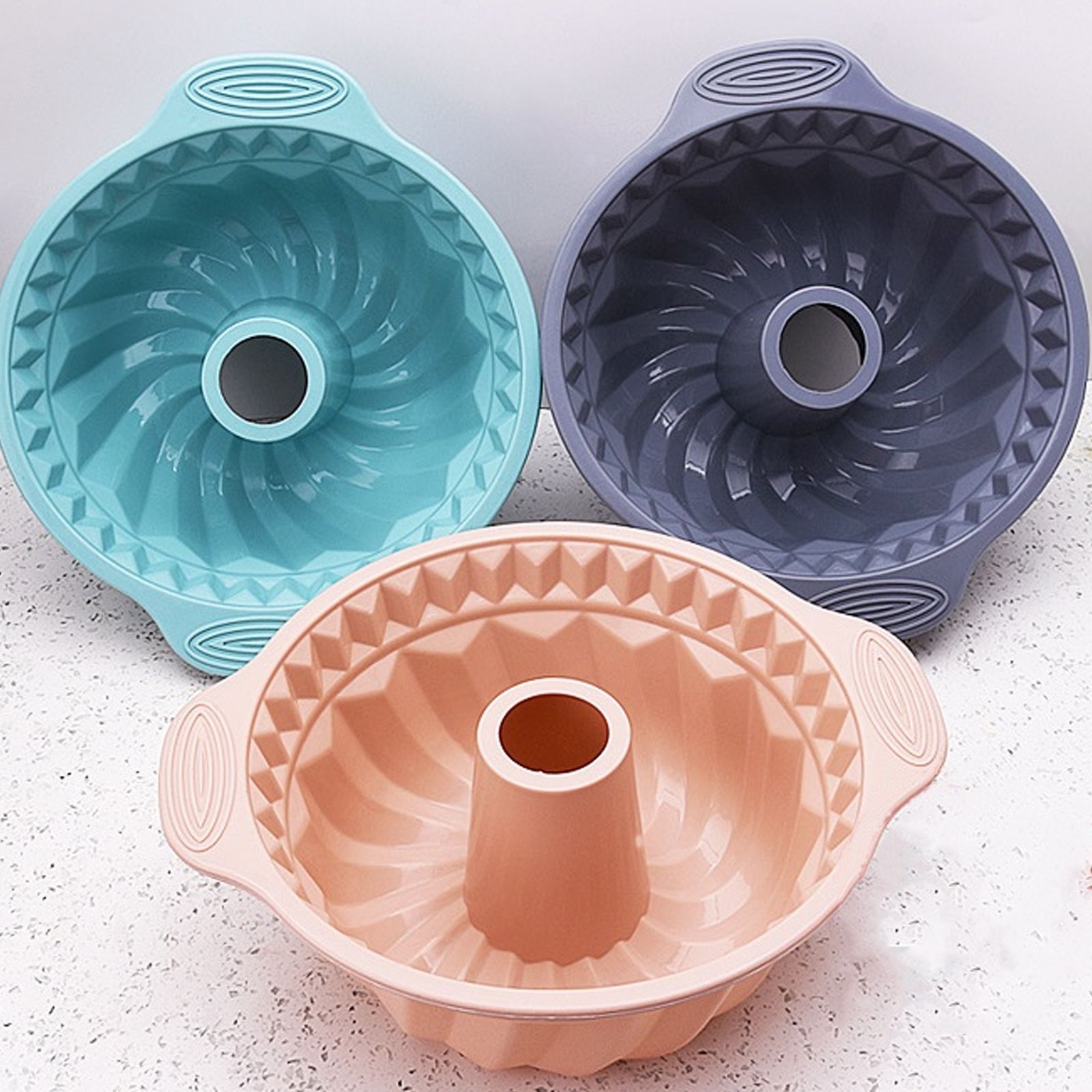 Double Ear Silicone Mousse Cake Mould High Temperature Resistant Cake Pan DIY view 2
