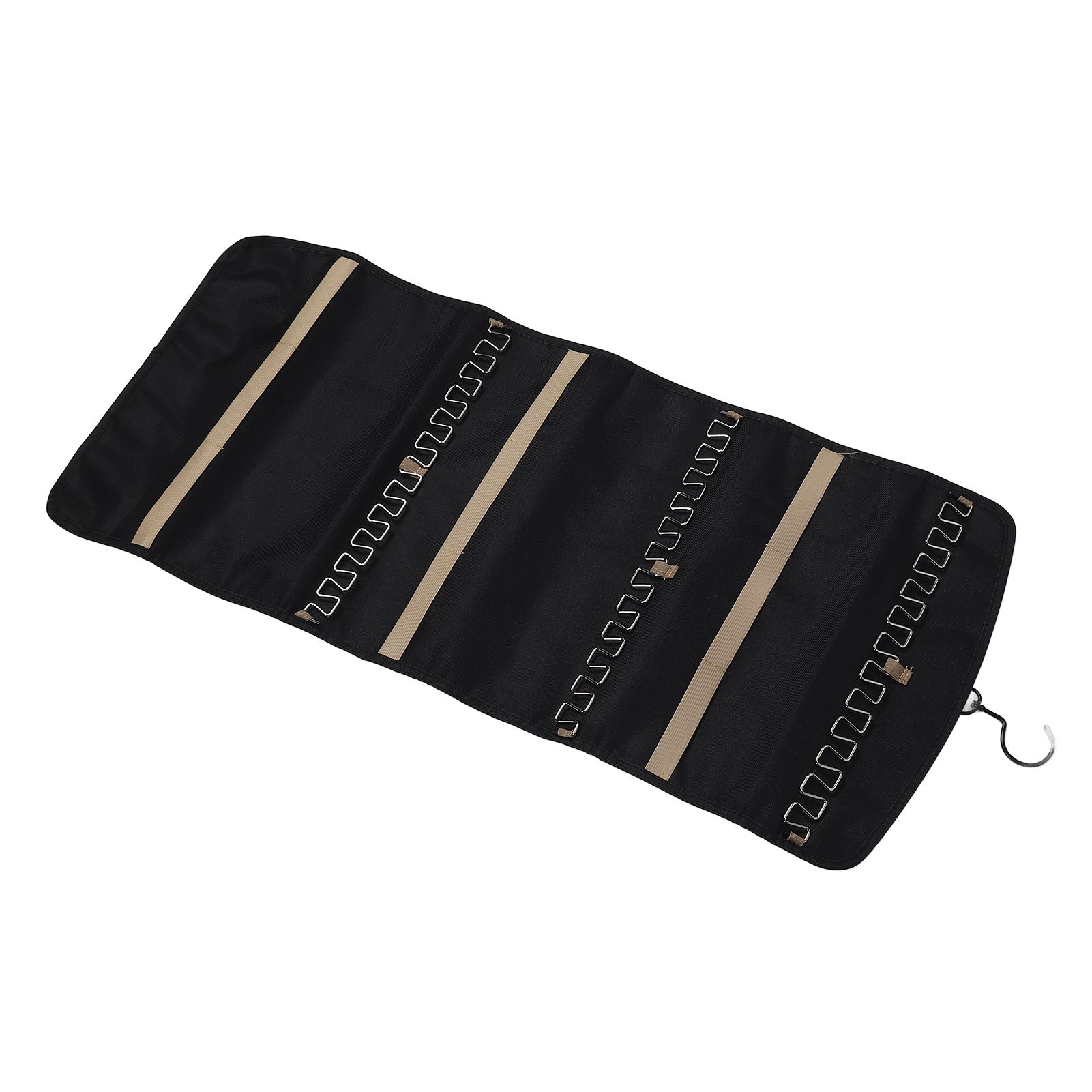 Portable Hanging Jewelry Storage Roll with Metal Hooks Double Sided Jewelry view 14