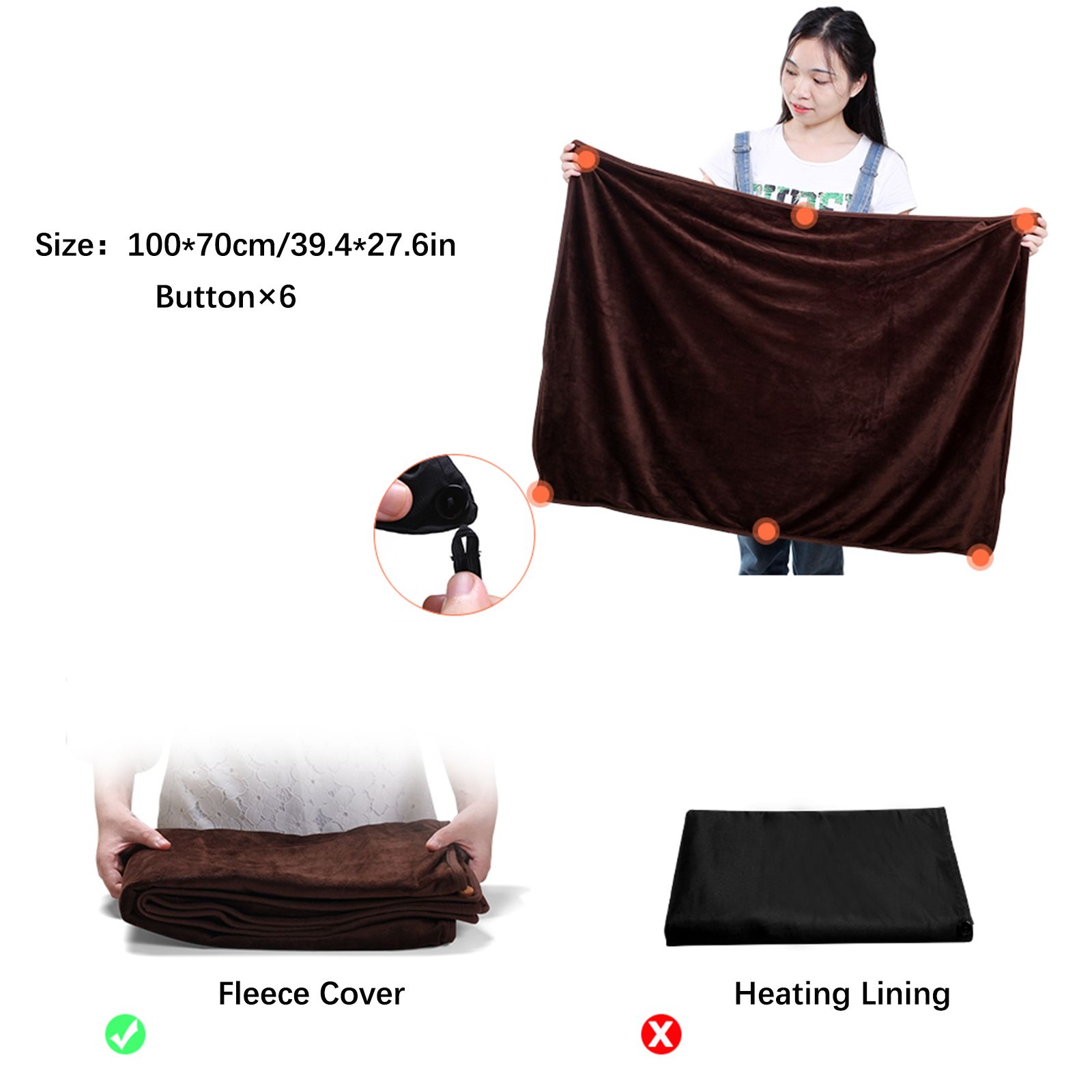 Heated Blanket Heated Shawl Wrap Washable Wearable Blanket Wrap for Camping view 11