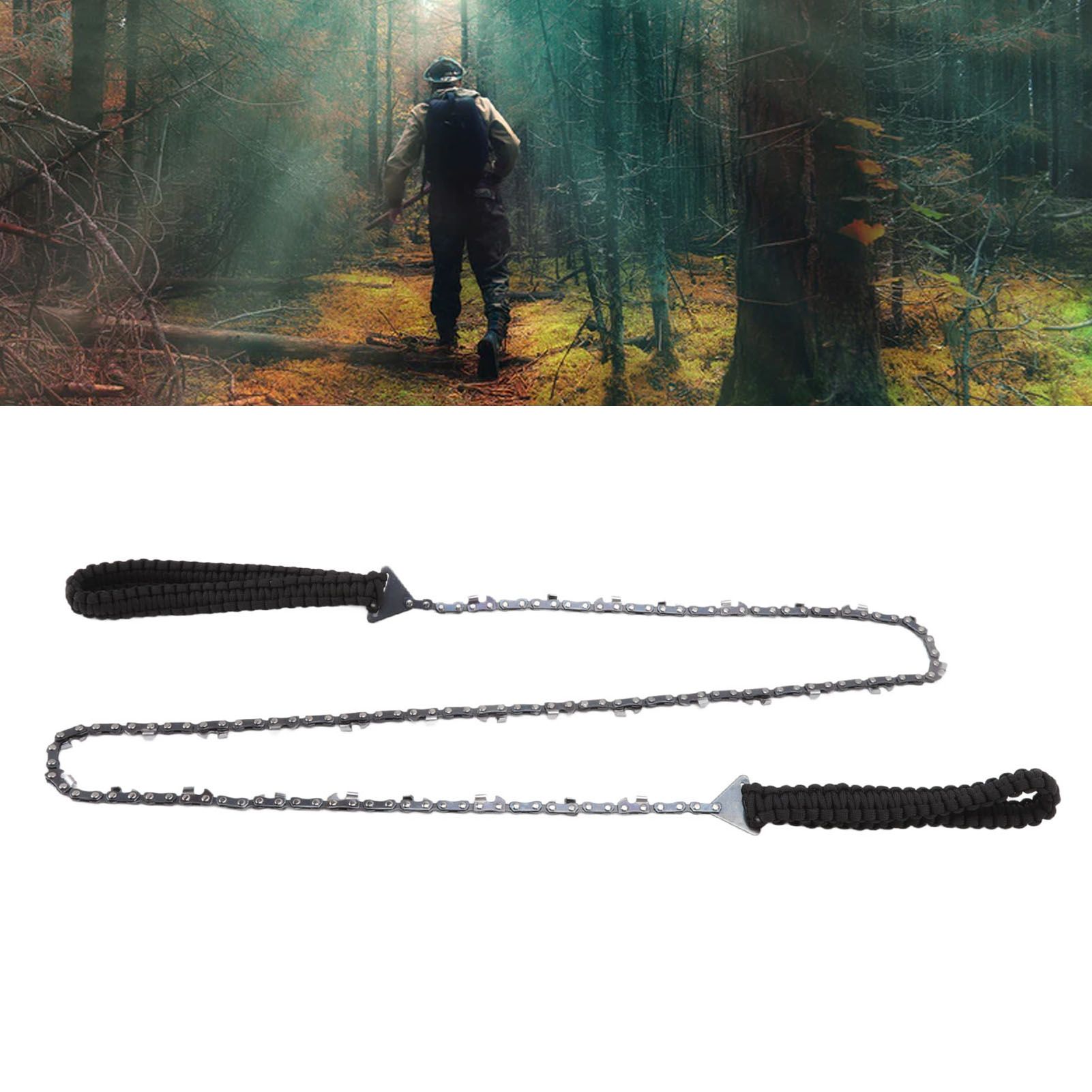 64 Links 31 Cutter 3/8 48 Inch High Reach Tree Limb Hand Rope Chain Saw with view 11