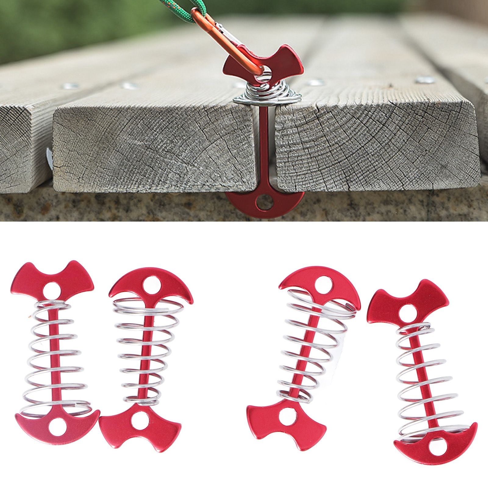 4pcs Fishbone Tent Nails Aluminum Alloy Stainless Steel Extended Plank Floor view 11