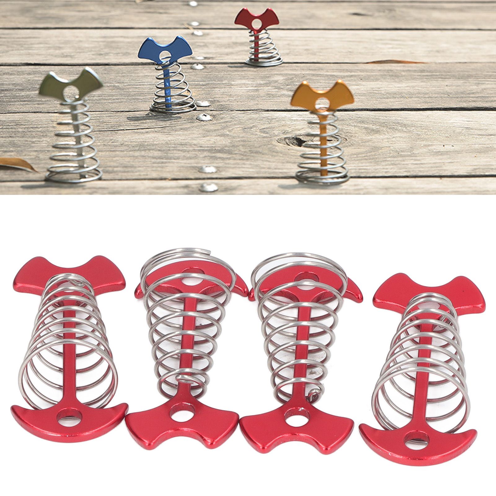 4pcs Fishbone Tent Nails Aluminum Alloy Stainless Steel Extended Plank Floor view 12