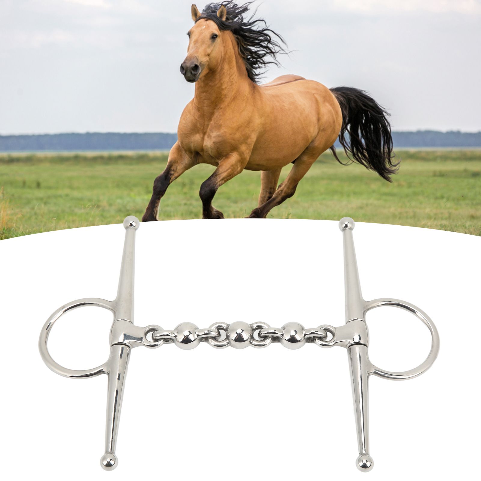 135mm Stainless Steel Horse Mouth Bit Horse Mouth Riding Full Cheek Snaffle view 10