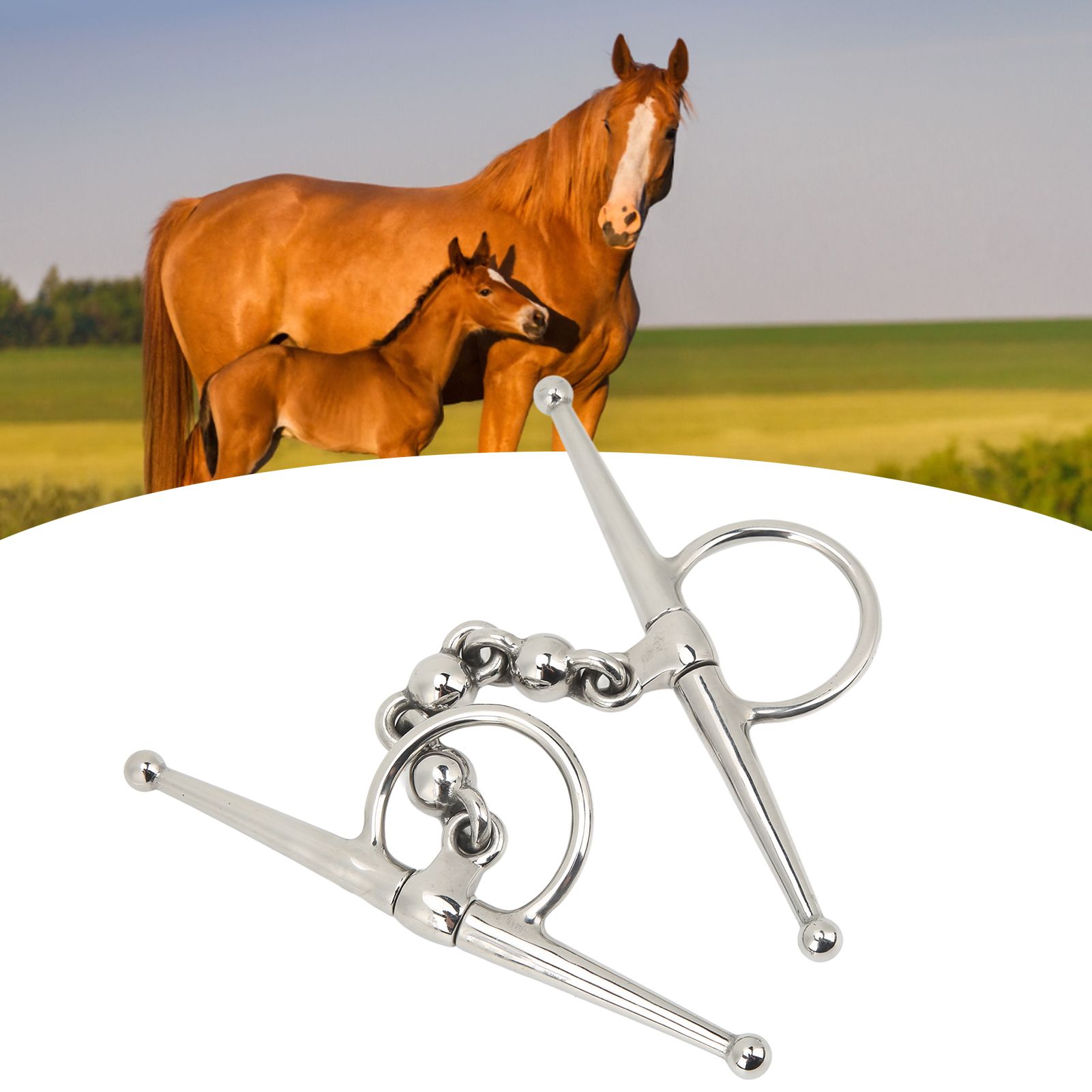 135mm Stainless Steel Horse Mouth Bit Horse Mouth Riding Full Cheek Snaffle view 12