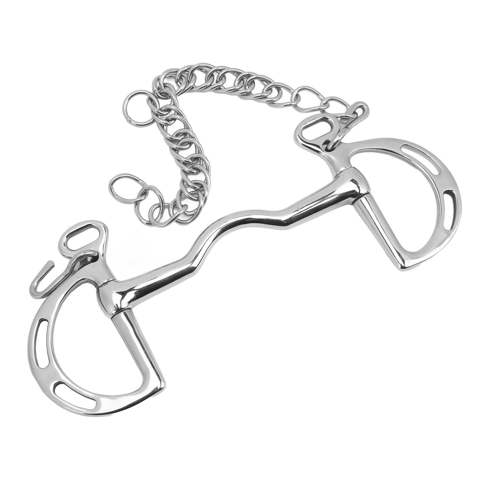 D Ring Horse Bit Stainless Steel Horse Mouth Snaffle Bit with Chain for 135mm view 5