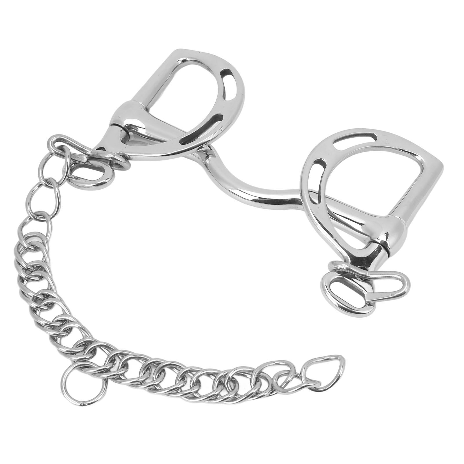 D Ring Horse Bit Stainless Steel Horse Mouth Snaffle Bit with Chain for 135mm view 7