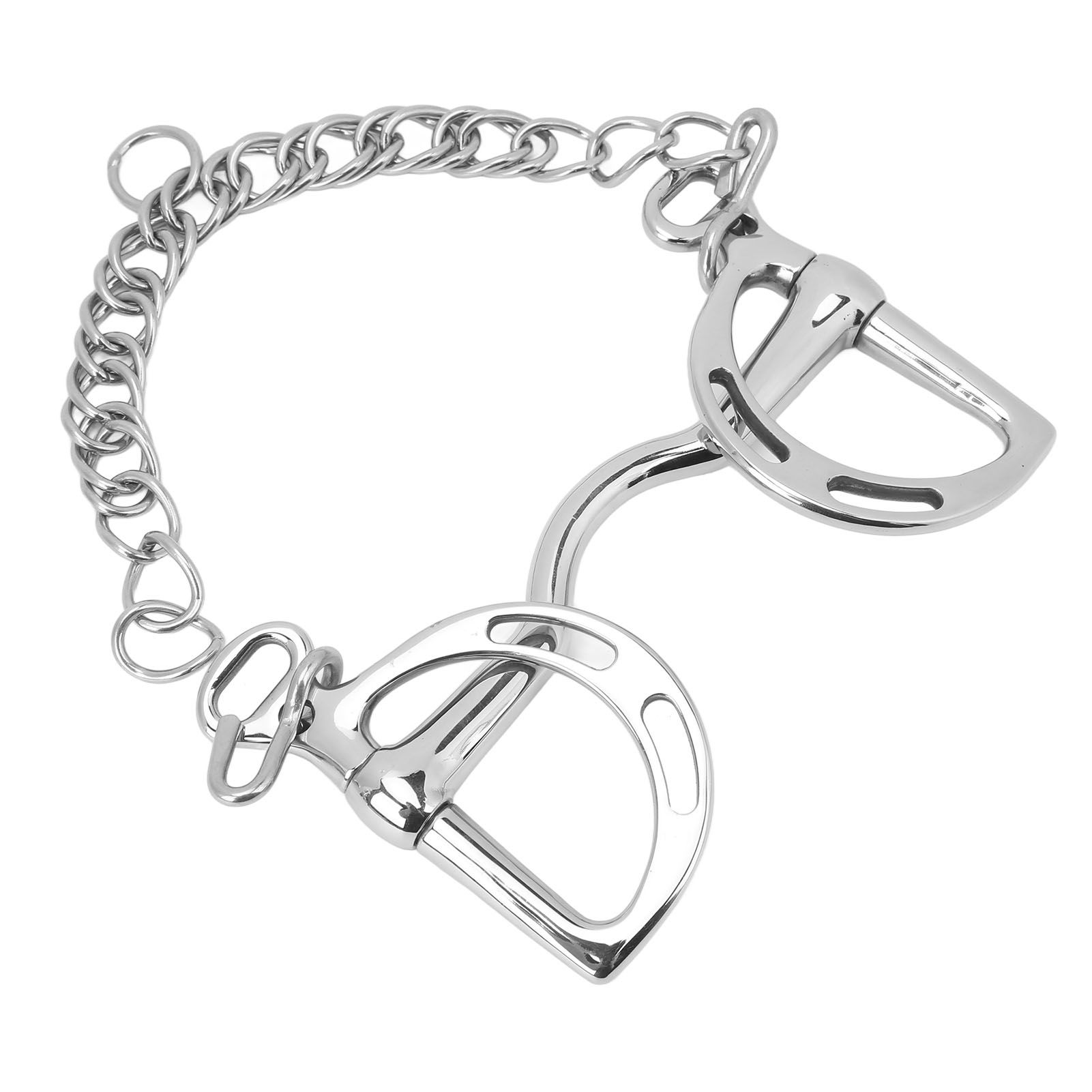 D Ring Horse Bit Stainless Steel Horse Mouth Snaffle Bit with Chain for 135mm view 8