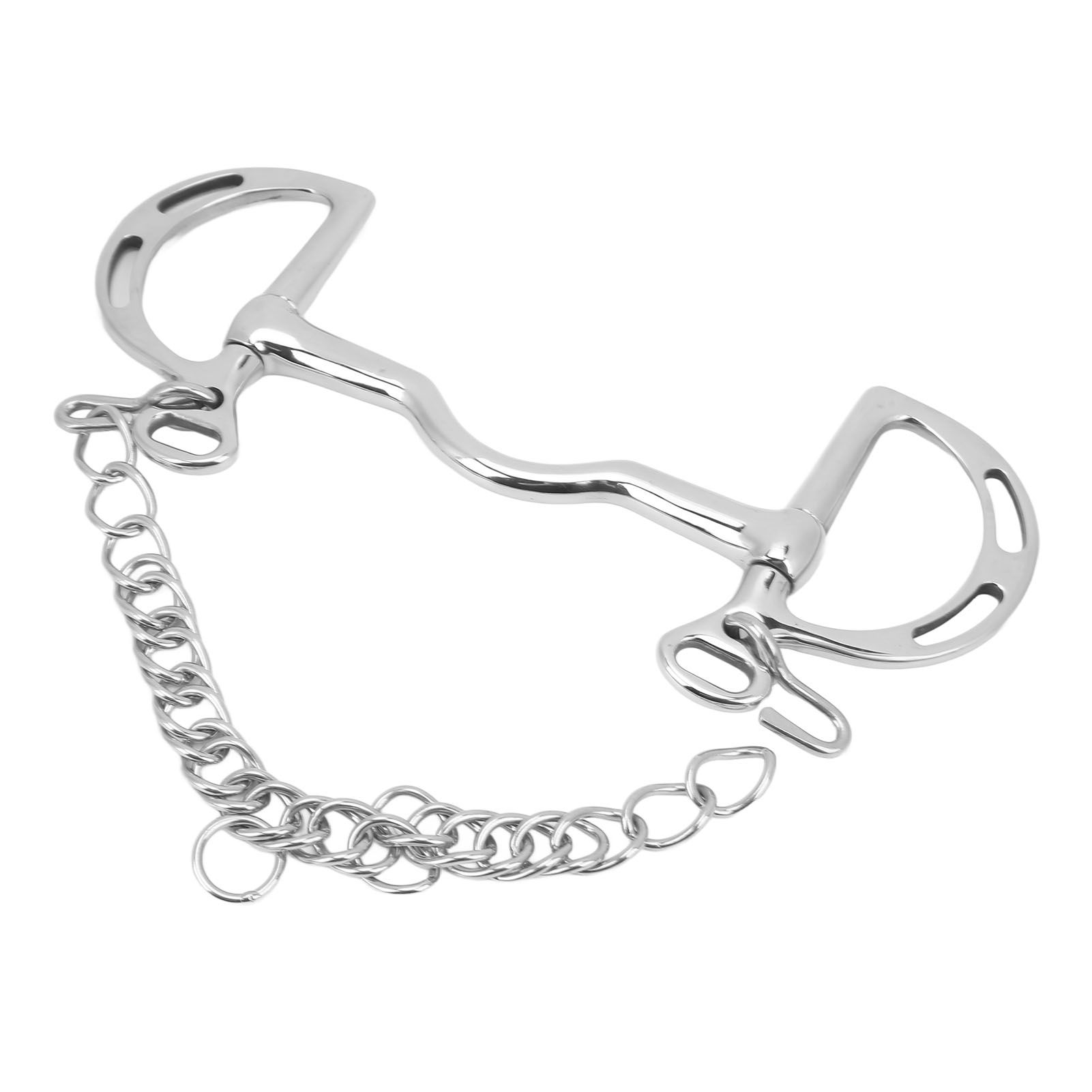 D Ring Horse Bit Stainless Steel Horse Mouth Snaffle Bit with Chain for 135mm view 9