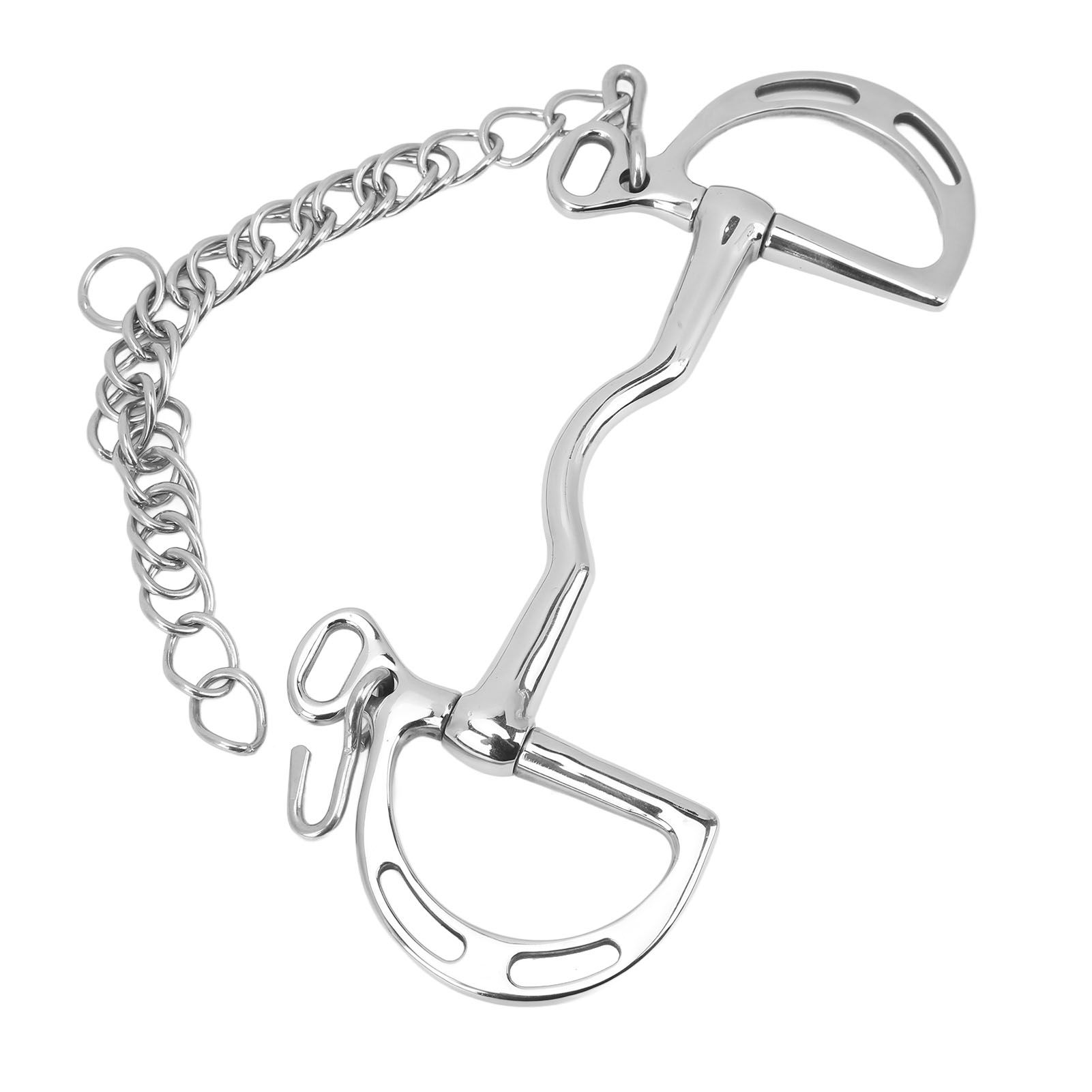 D Ring Horse Bit Stainless Steel Horse Mouth Snaffle Bit with Chain for 135mm view 10