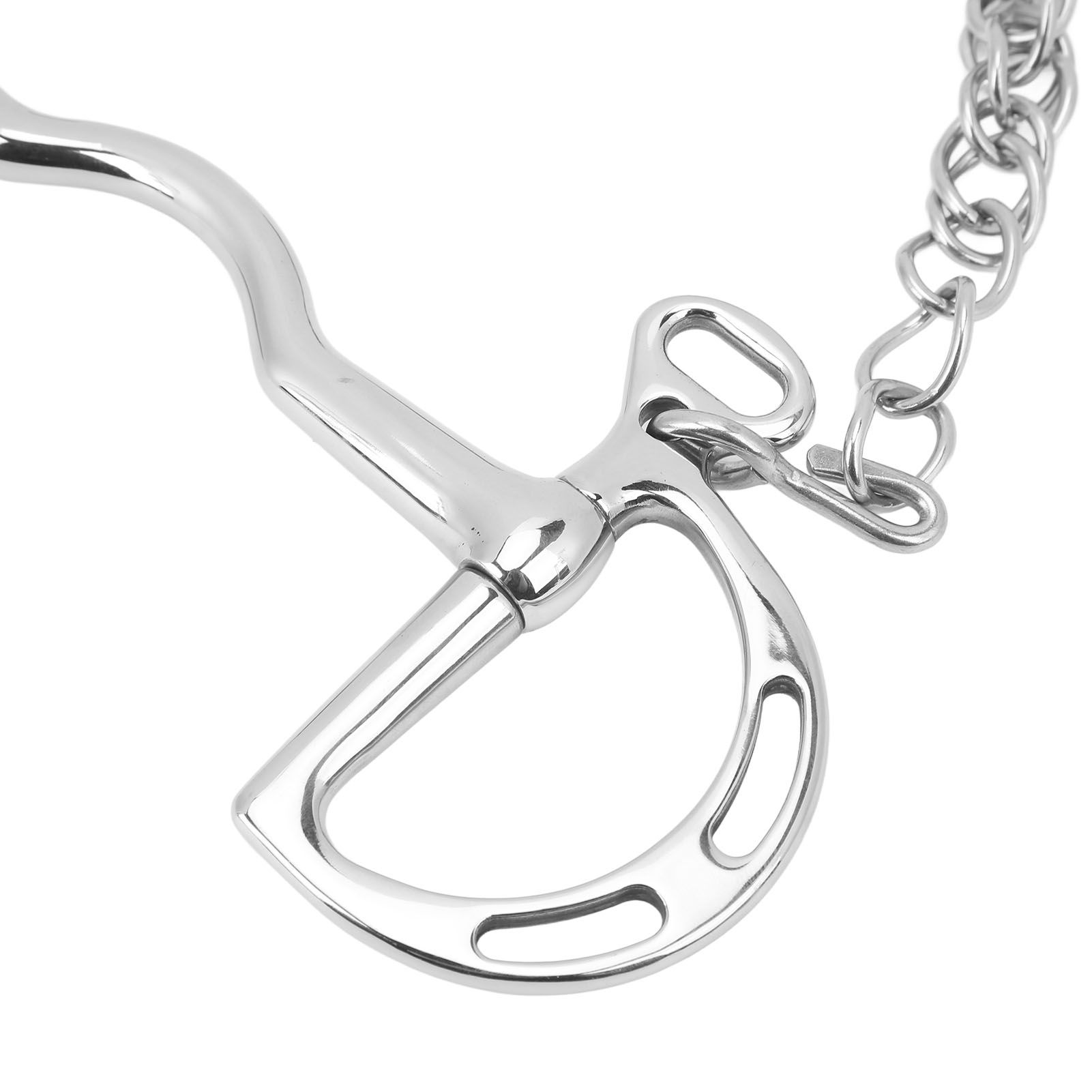 D Ring Horse Bit Stainless Steel Horse Mouth Snaffle Bit with Chain for 135mm view 13