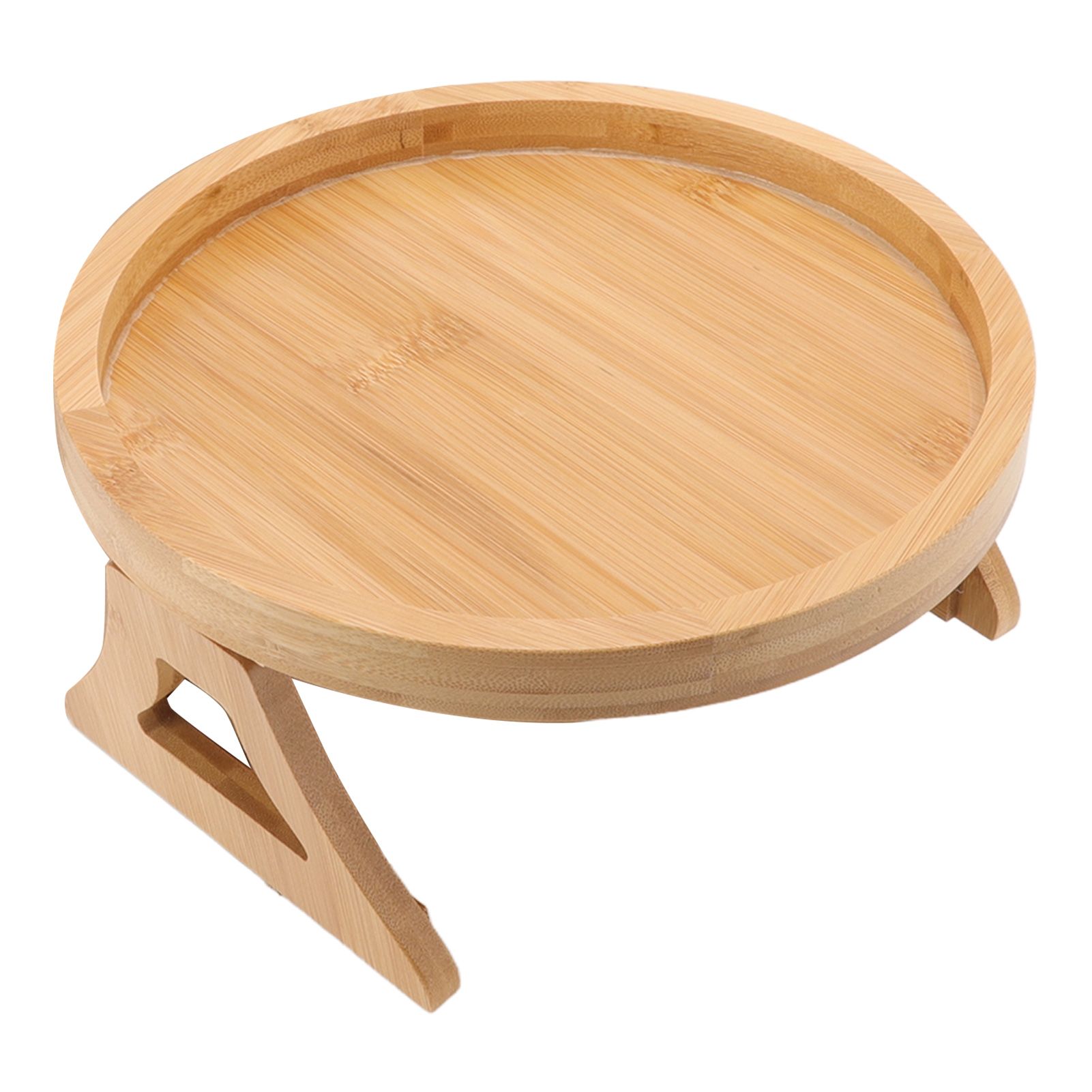 Sofa Tray Bamboo Wood Texture Armrest Couch Clip On Tray Table for Coffee Tea