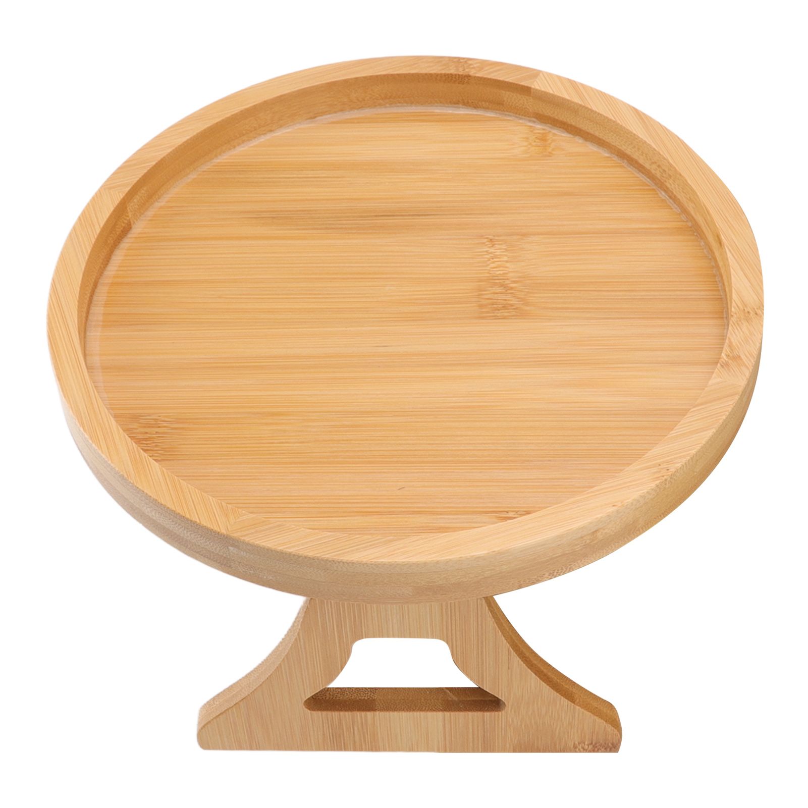 Sofa Tray Bamboo Wood Texture Armrest Couch Clip On Tray Table for Coffee Tea view 3