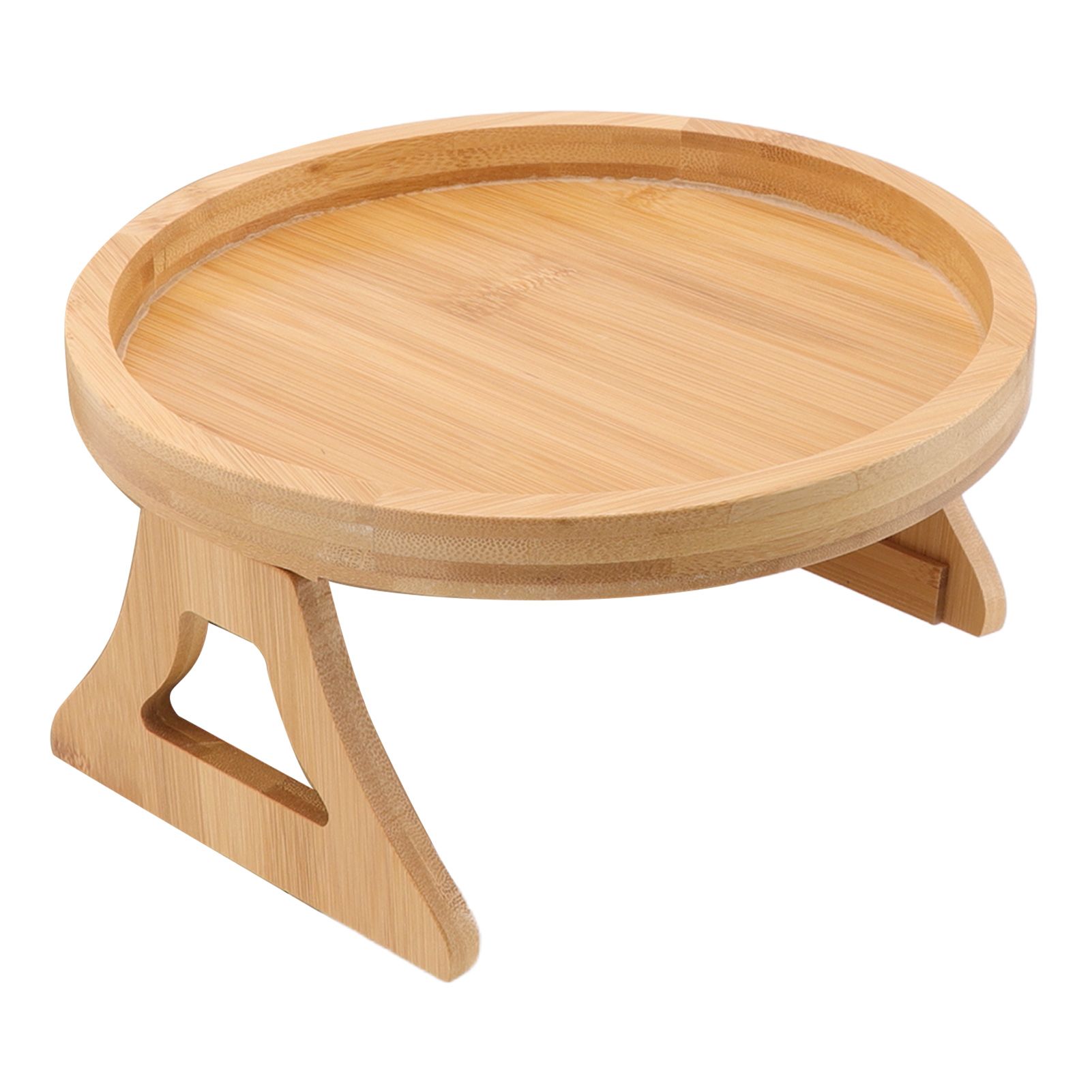 Sofa Tray Bamboo Wood Texture Armrest Couch Clip On Tray Table for Coffee Tea view 4