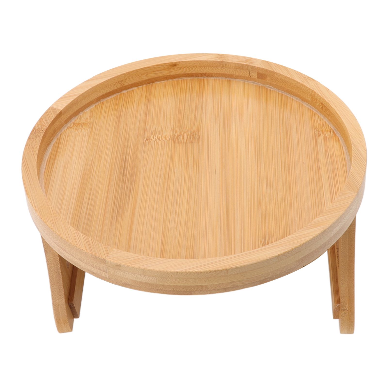 Sofa Tray Bamboo Wood Texture Armrest Couch Clip On Tray Table for Coffee Tea view 5