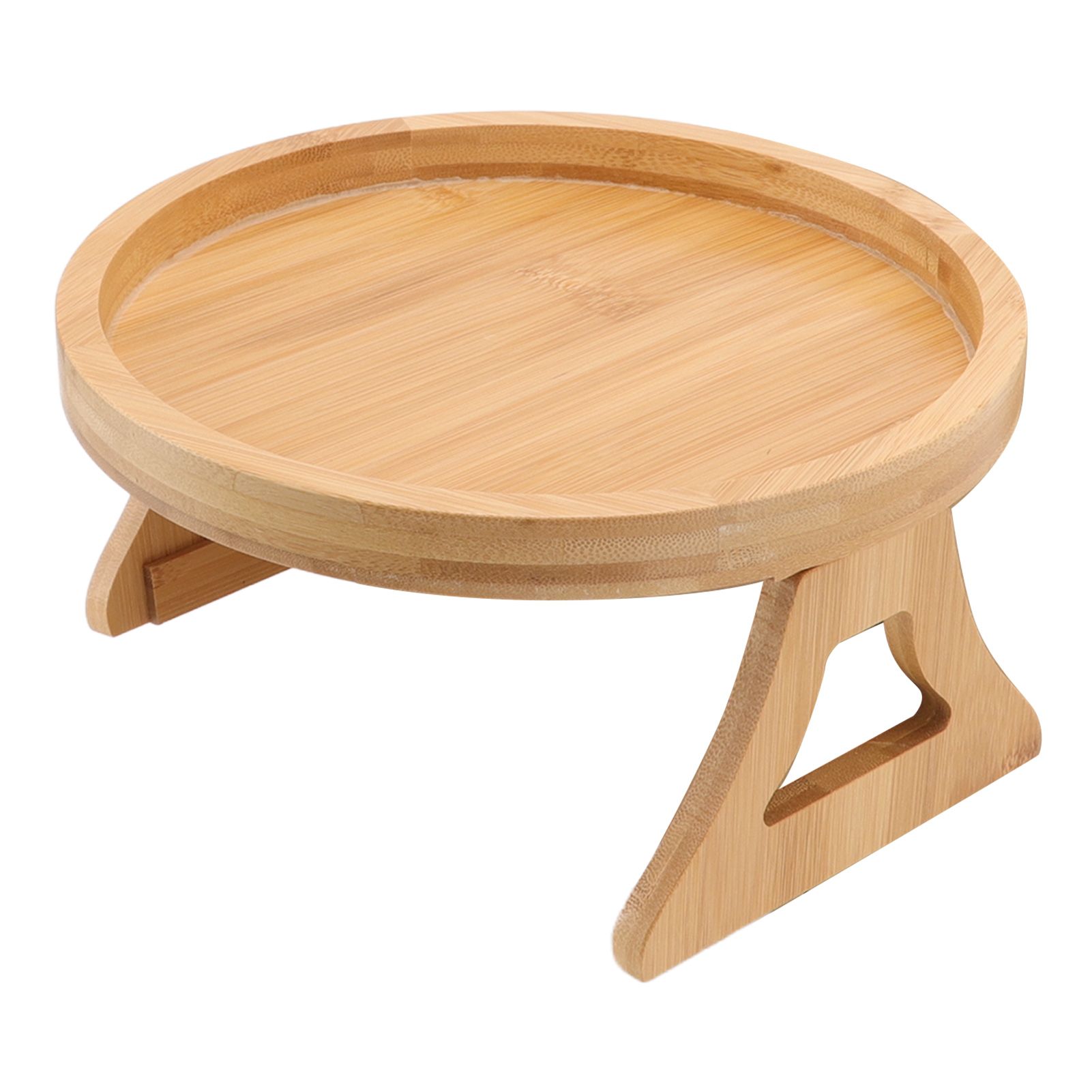 Sofa Tray Bamboo Wood Texture Armrest Couch Clip On Tray Table for Coffee Tea view 6