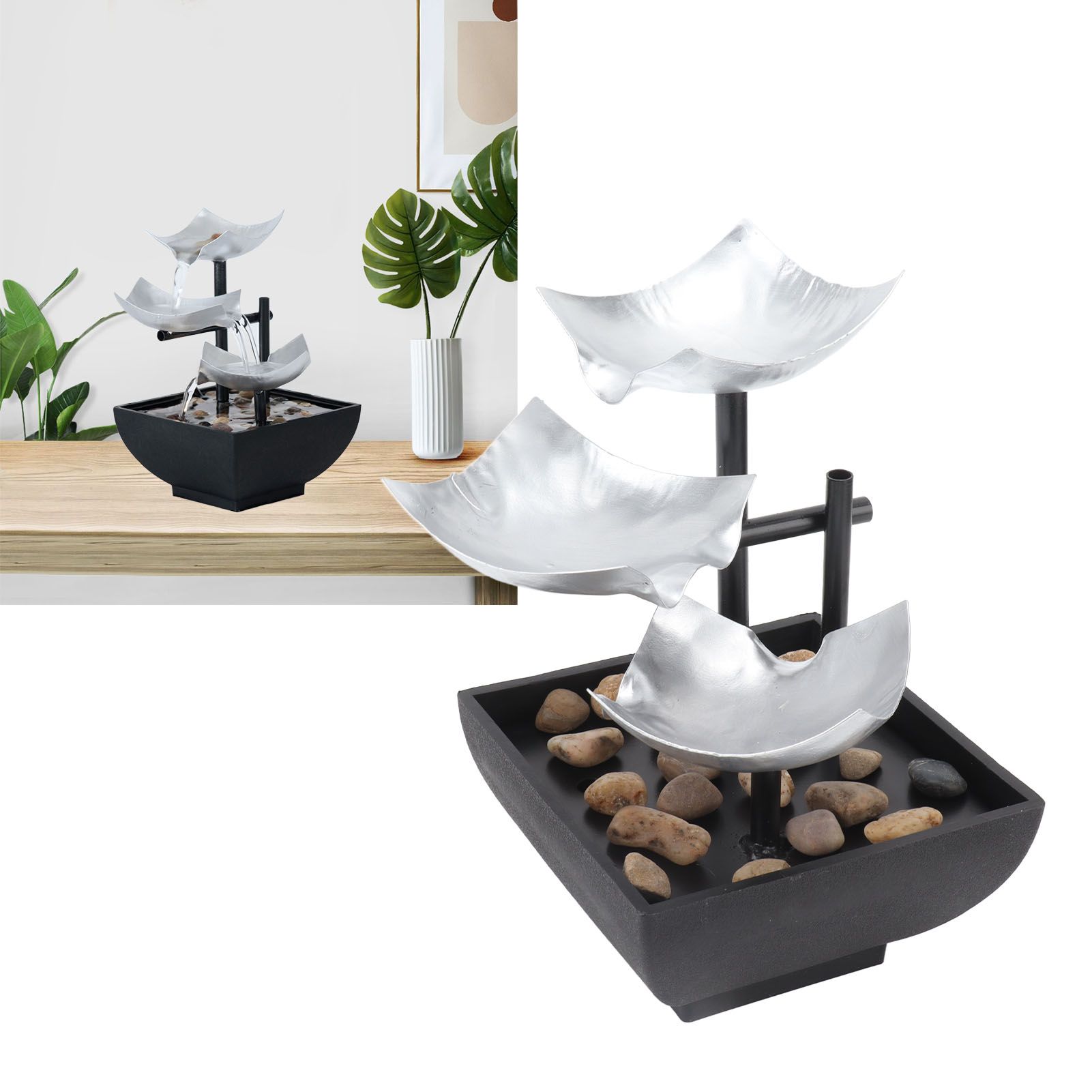 5V Water Fountain Ornament Rock Garden Flowing Water Decoration Home Desktop view 12