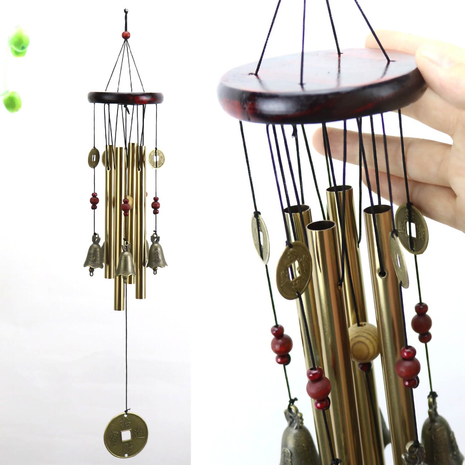 Metal Wooden Bell Wind Chimes Wall Hanging Home Decorative Pendants for Door — image 1
