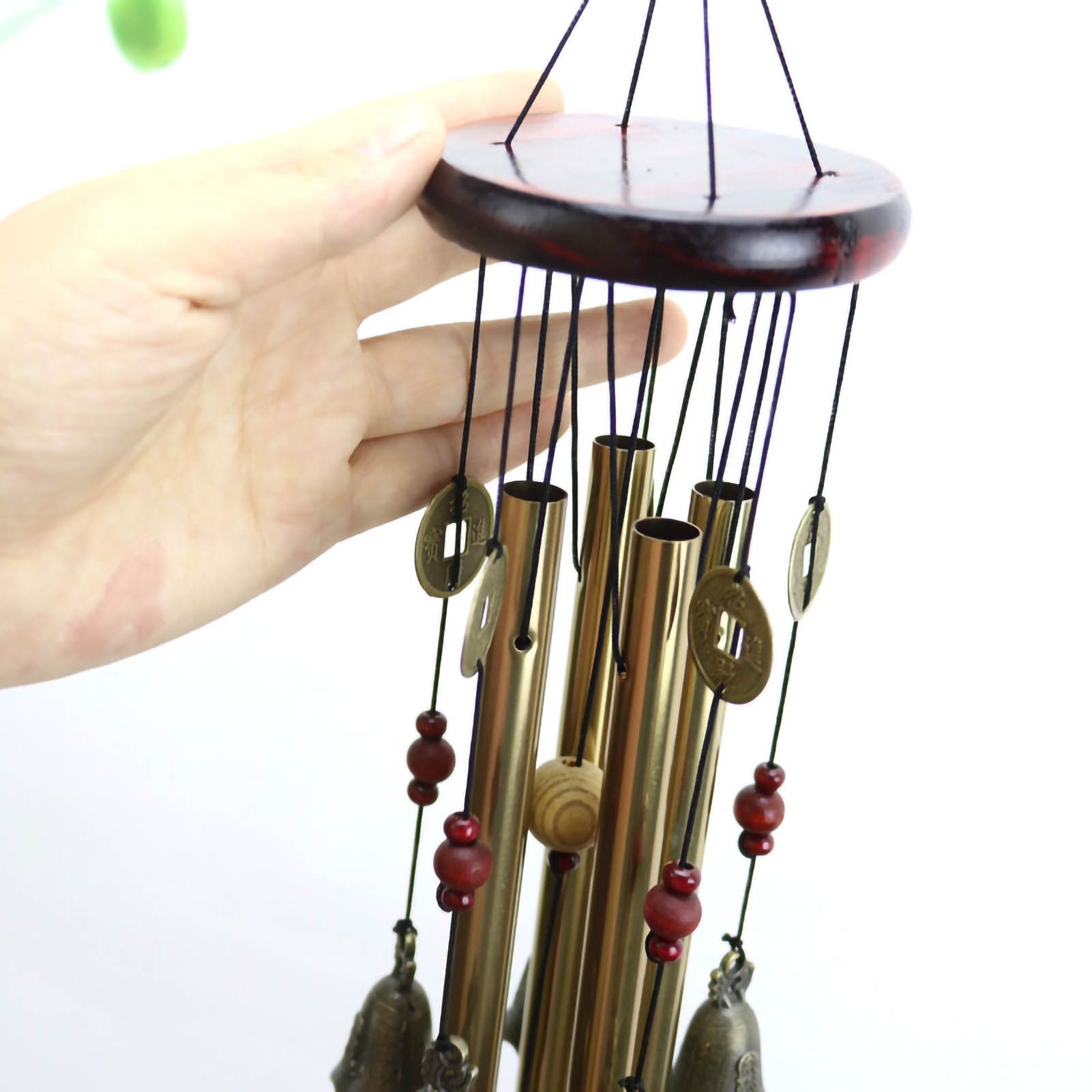 Metal Wooden Bell Wind Chimes Wall Hanging Home Decorative Pendants for Door view 2