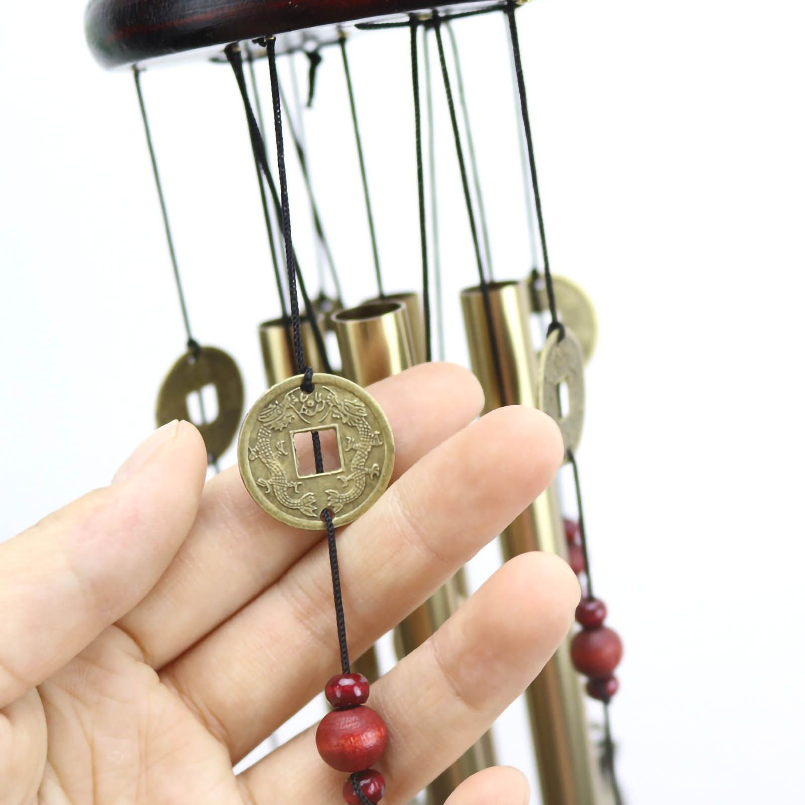 Metal Wooden Bell Wind Chimes Wall Hanging Home Decorative Pendants for Door view 3