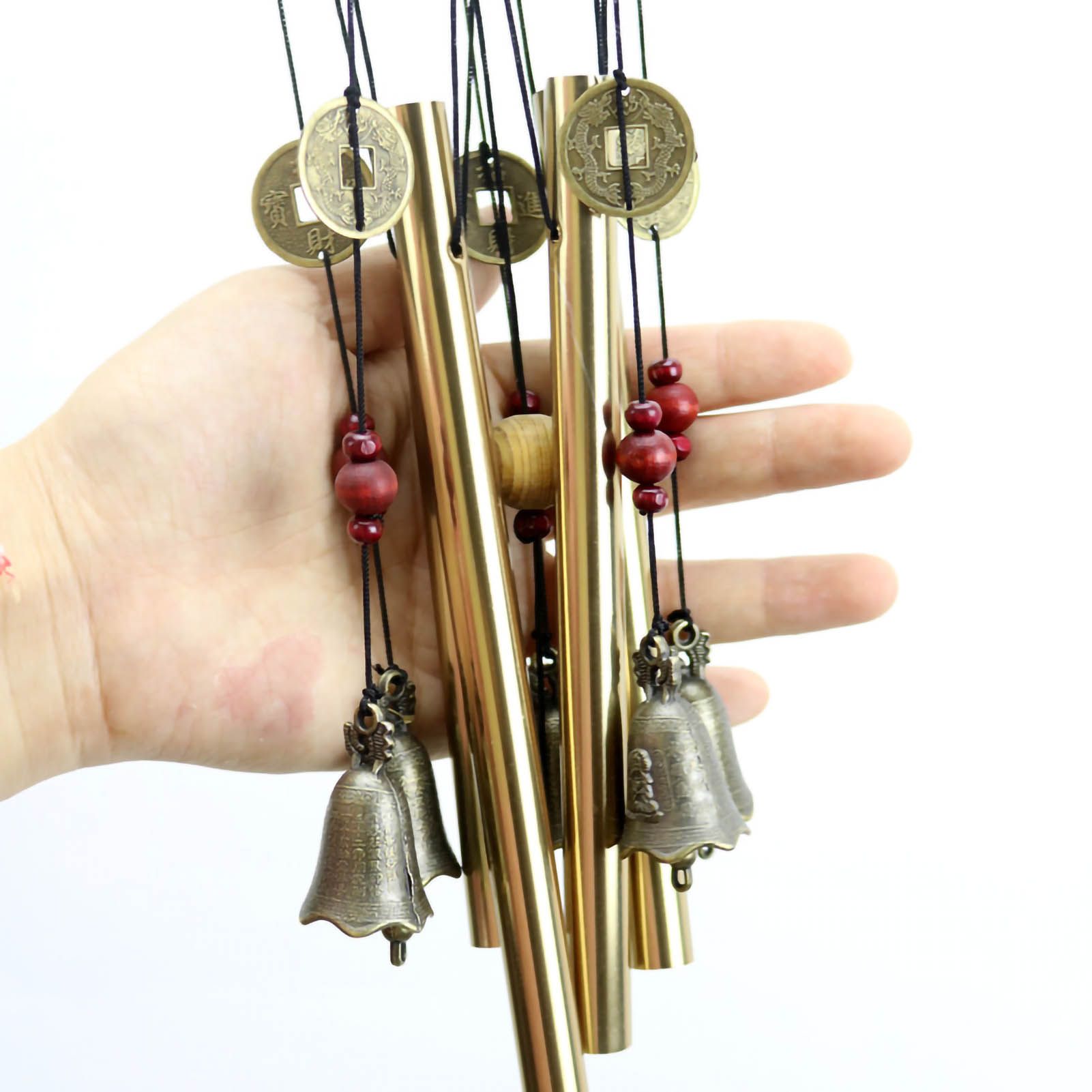 Metal Wooden Bell Wind Chimes Wall Hanging Home Decorative Pendants for Door view 4
