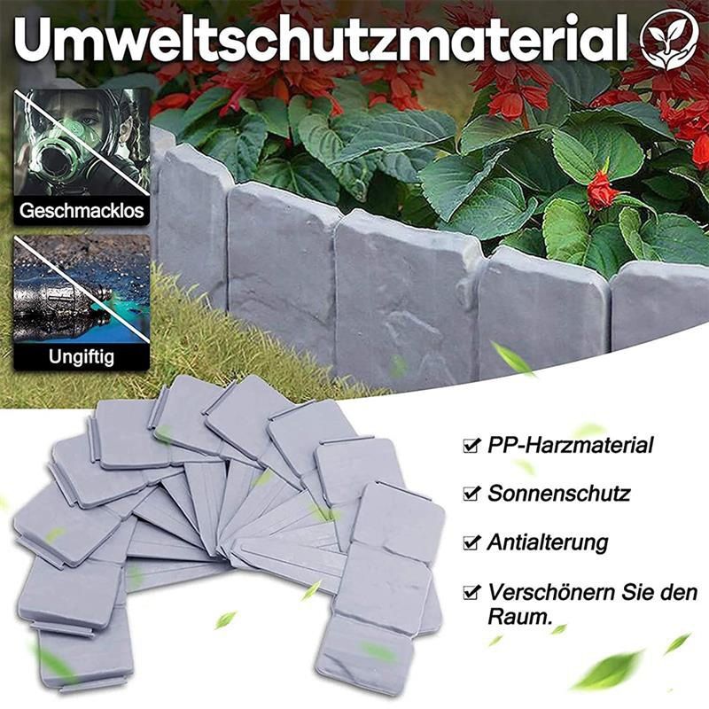 Garden Fence Border Plastic Stone Effect Flowerbed Grass Lawn Plant Decorative view 5