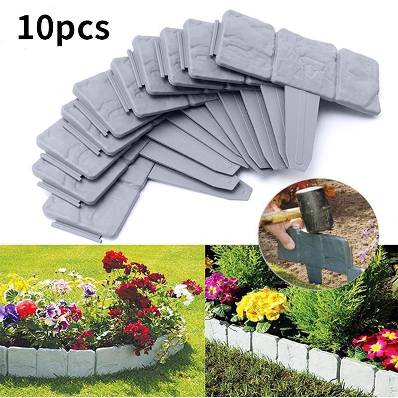 Garden Fence Border Plastic Stone Effect Flowerbed Grass Lawn Plant Decorative view 7