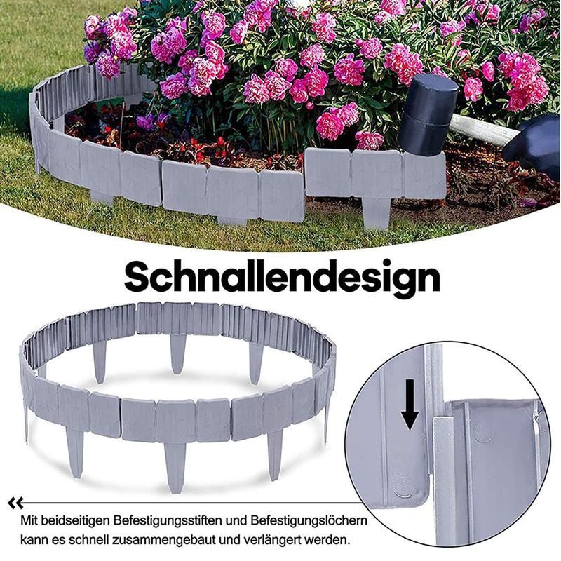 Garden Fence Border Plastic Stone Effect Flowerbed Grass Lawn Plant Decorative view 3