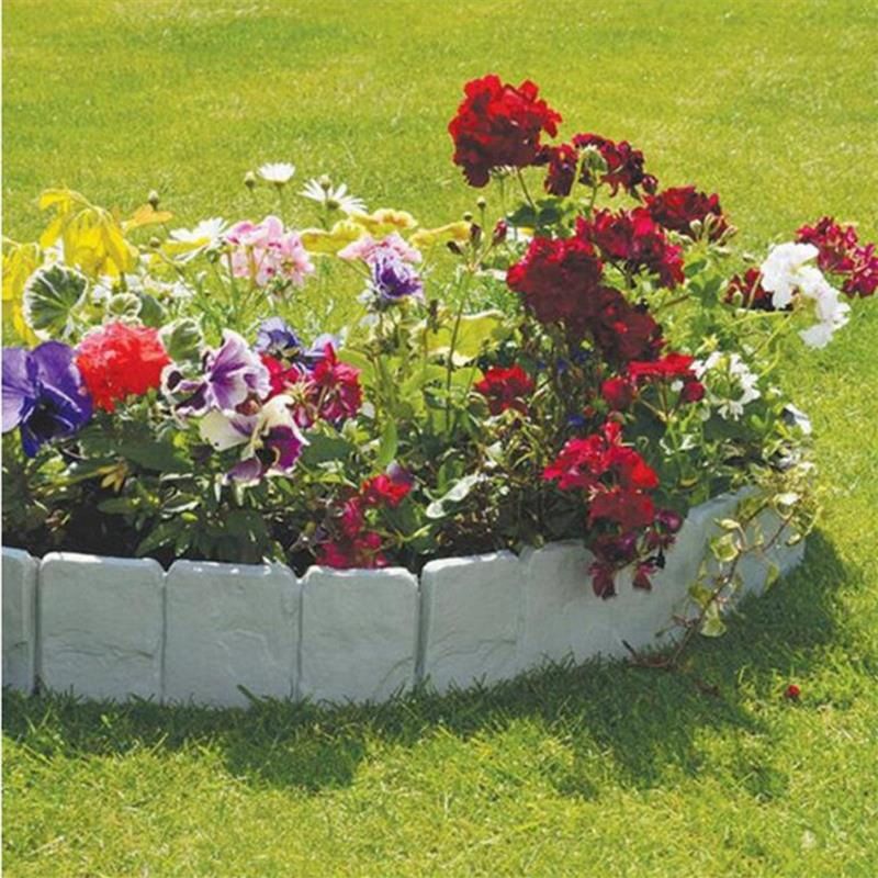 Garden Fence Border Plastic Stone Effect Flowerbed Grass Lawn Plant Decorative view 9