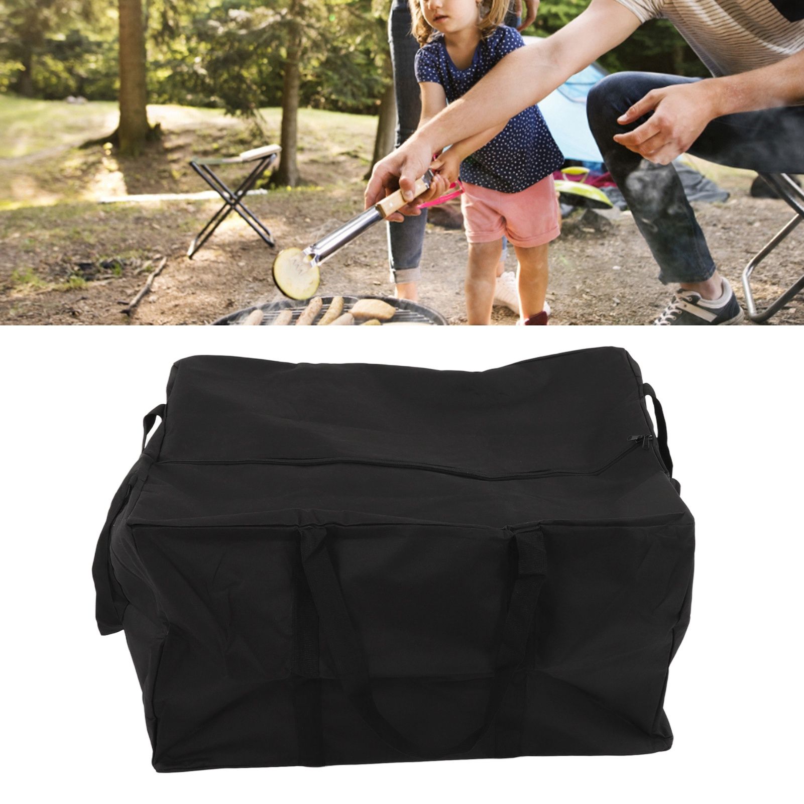 BBQ Tool Bag Portable Waterproof Dustproof Wear Resistant Black BBQ Grilling view 10