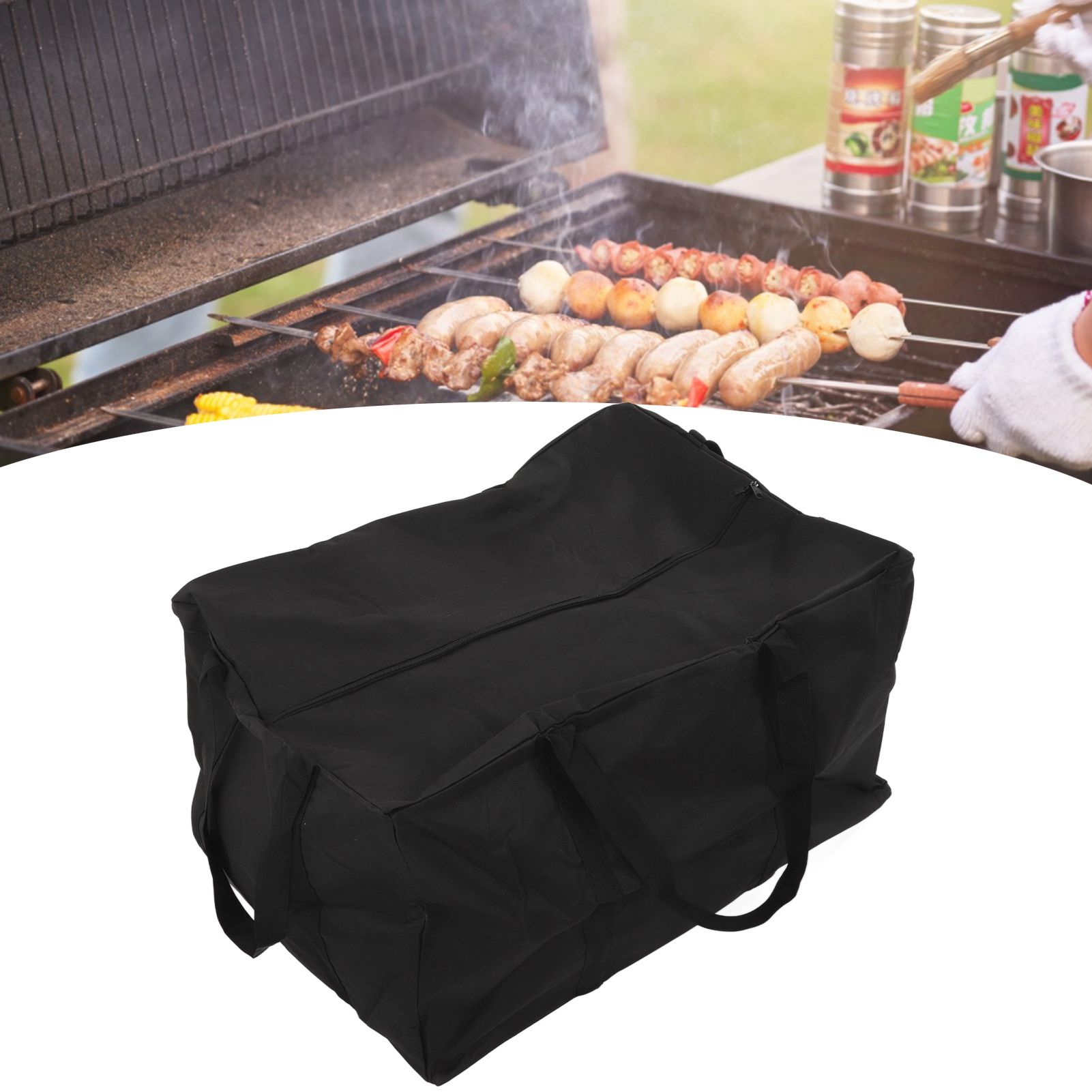 BBQ Tool Bag Portable Waterproof Dustproof Wear Resistant Black BBQ Grilling view 11
