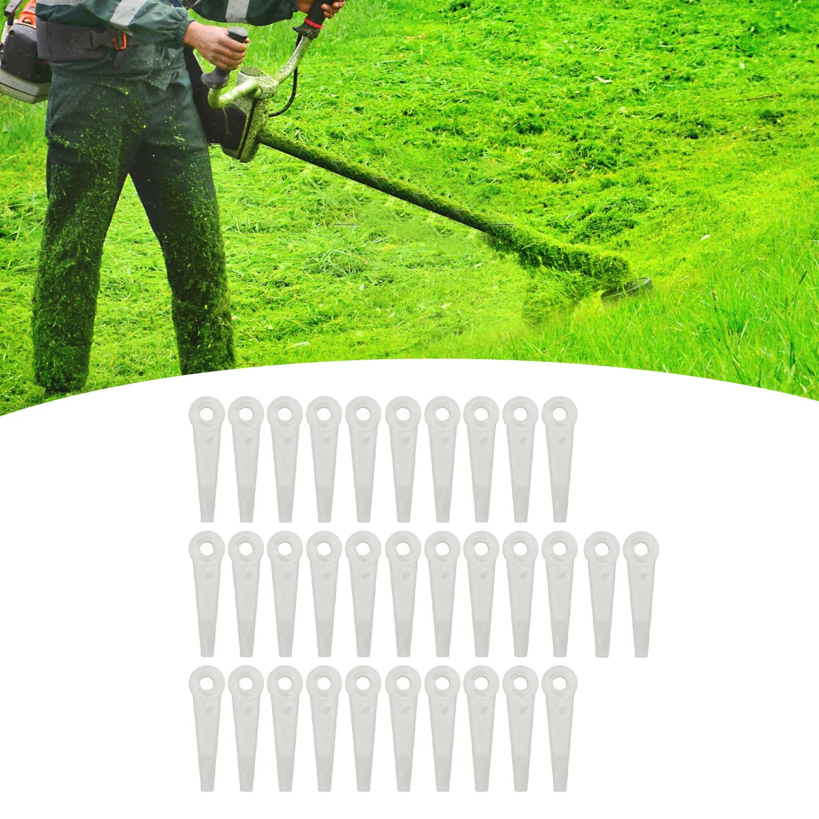 32PCS Plastic Cutter Blades Lawn Mower Blade Replacement Grass Trimmer Head view 11