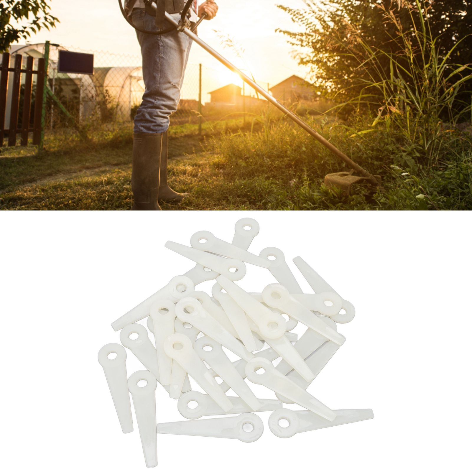 32PCS Plastic Cutter Blades Lawn Mower Blade Replacement Grass Trimmer Head view 12