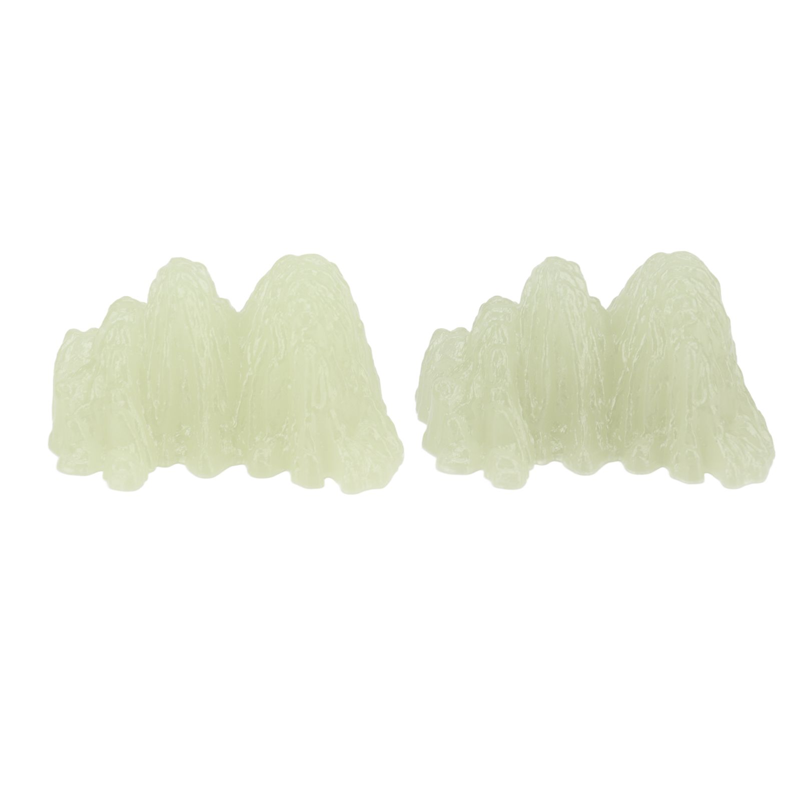 2Pcs Green Fluorite Mineral Crystal Specimen Desktop Simulation Super Bright