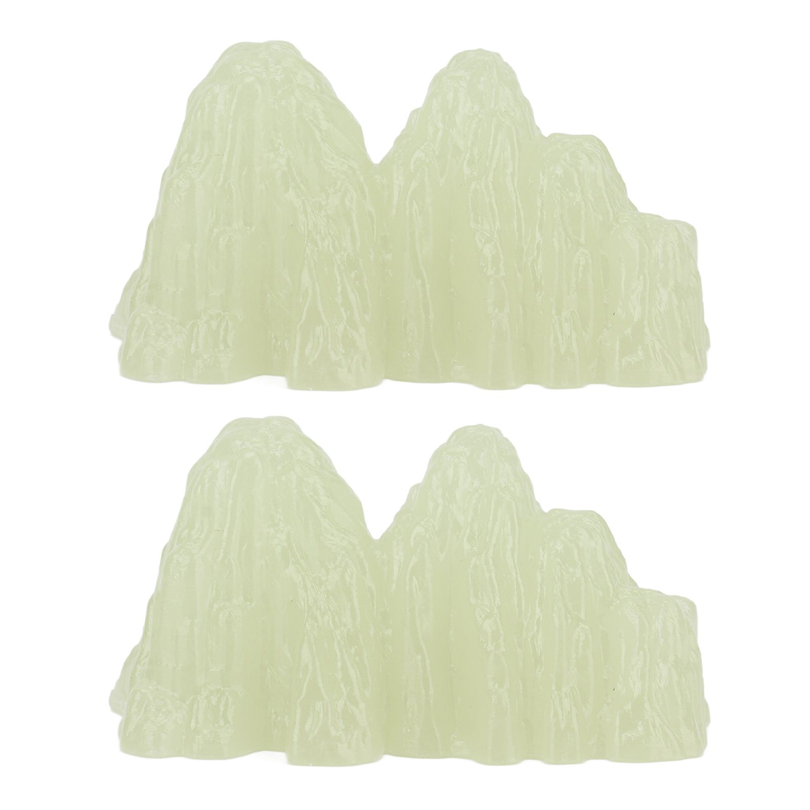 2Pcs Green Fluorite Mineral Crystal Specimen Desktop Simulation Super Bright view 2