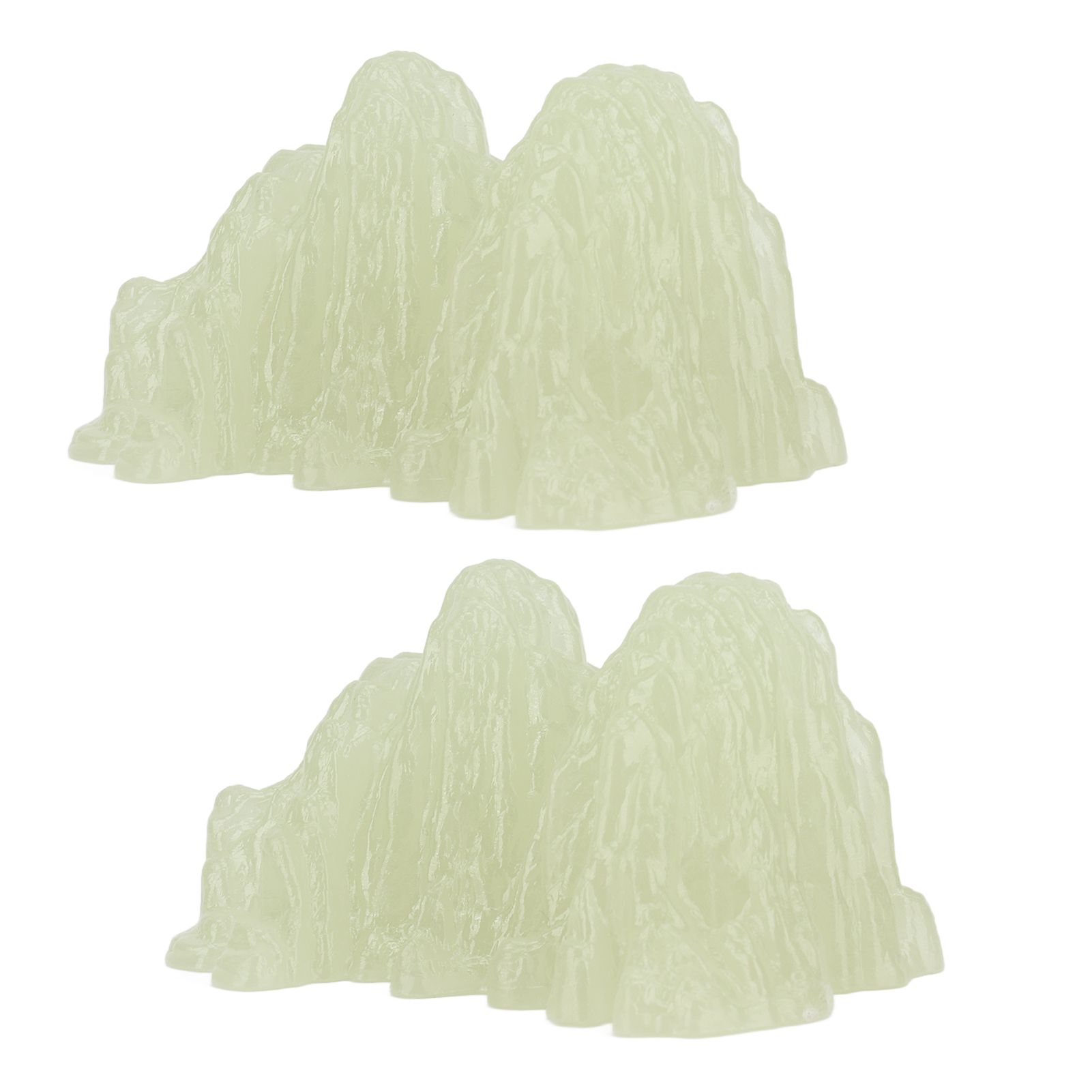 2Pcs Green Fluorite Mineral Crystal Specimen Desktop Simulation Super Bright view 3