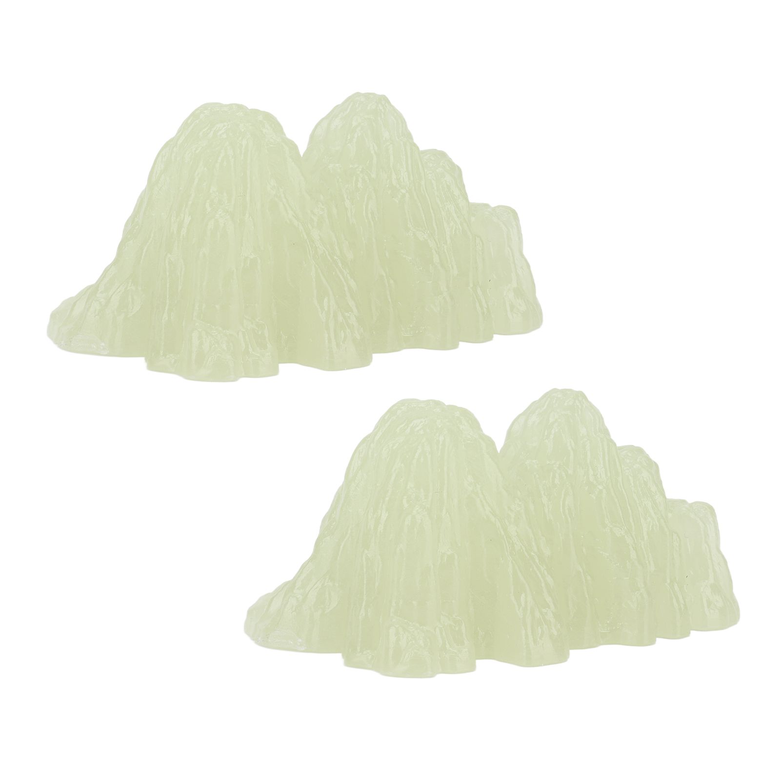 2Pcs Green Fluorite Mineral Crystal Specimen Desktop Simulation Super Bright view 6
