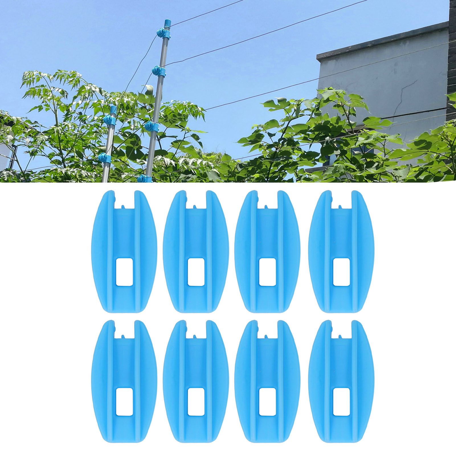 100PCS Electric Fence Insulator Weather Resistant ABS Square Tube Post view 12