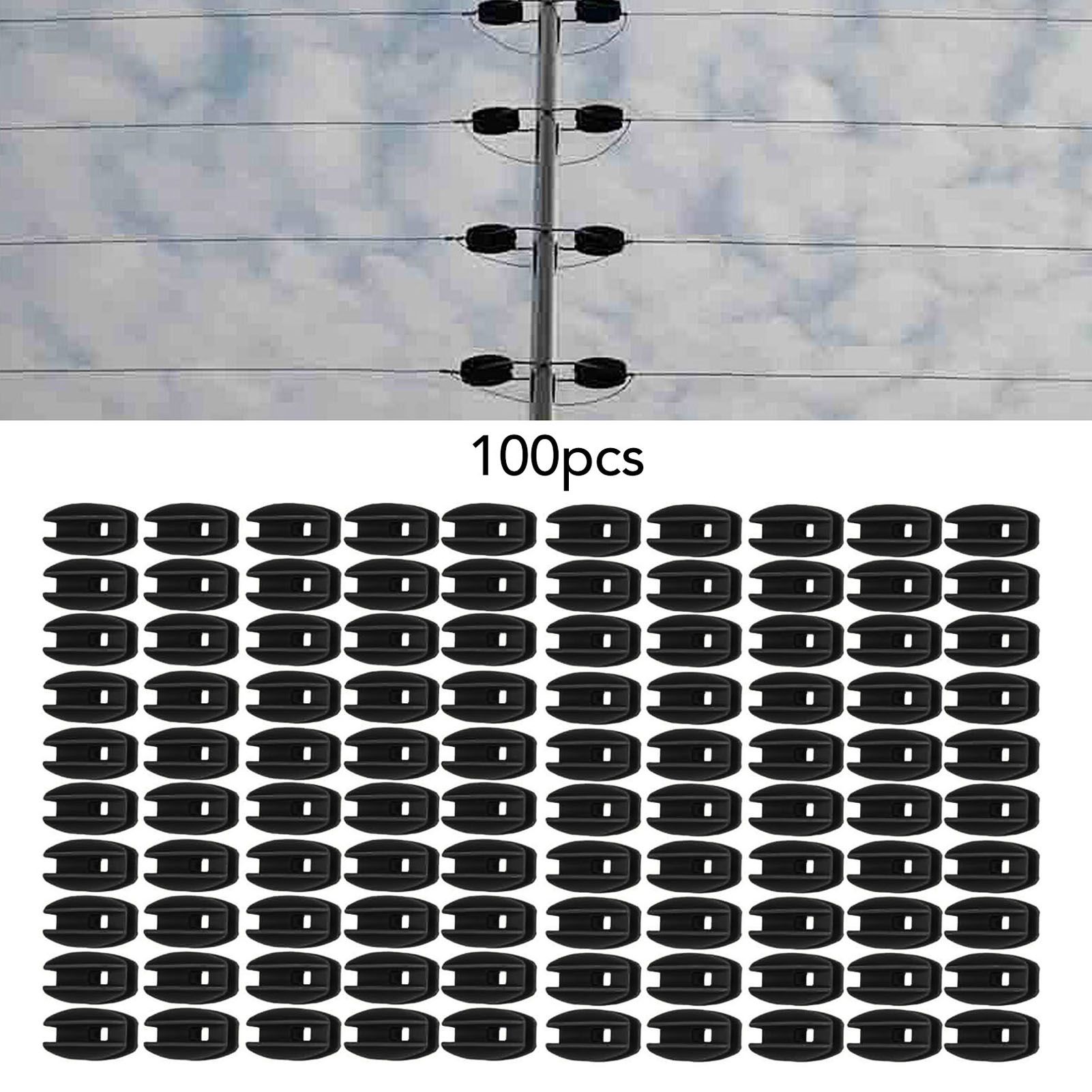 100PCS Electric Fence Insulator Weather Resistant ABS Square Tube Post view 11