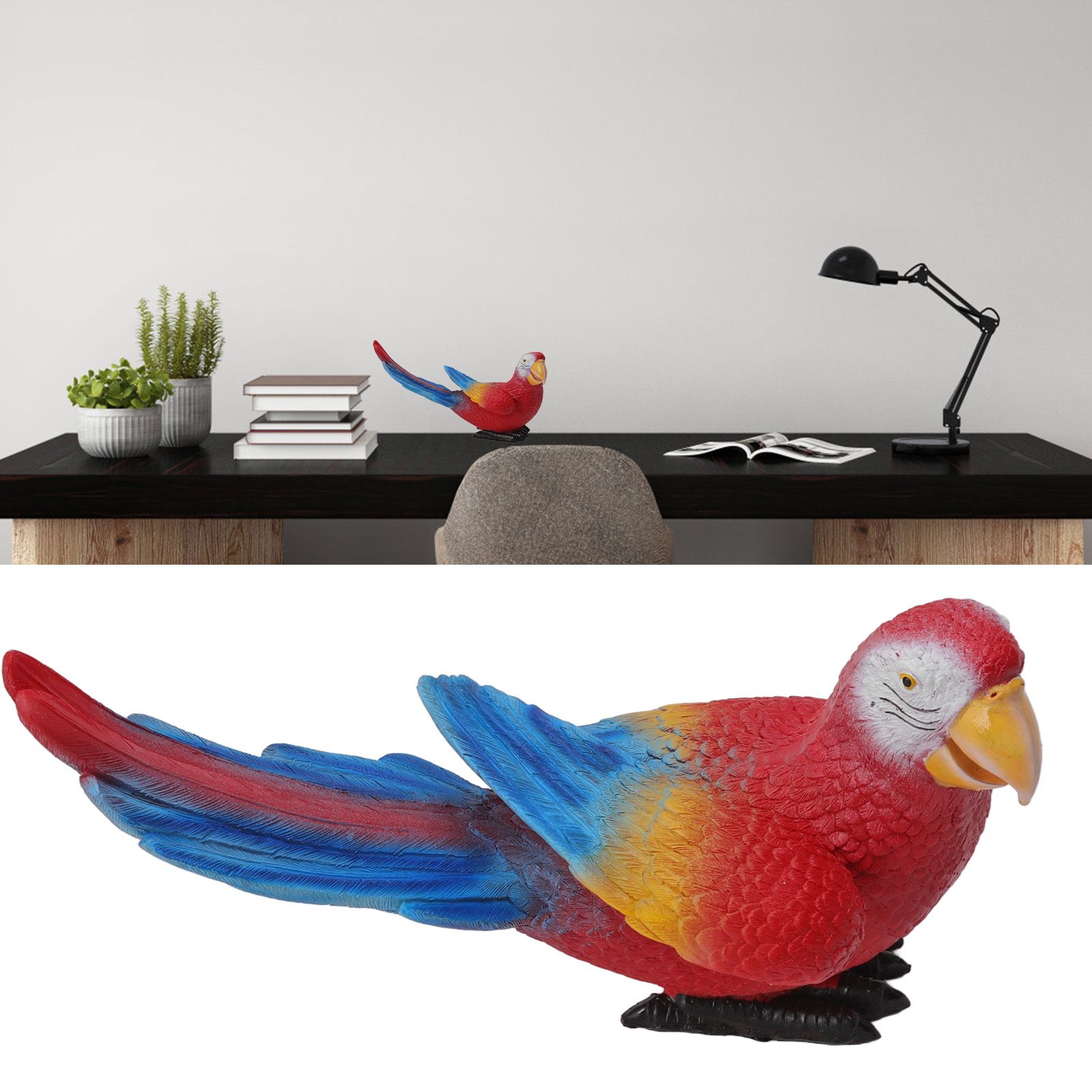 Parrot Sculpture Ornament Waterproof Lifelike Synthetic Resin Decorative Bird view 11