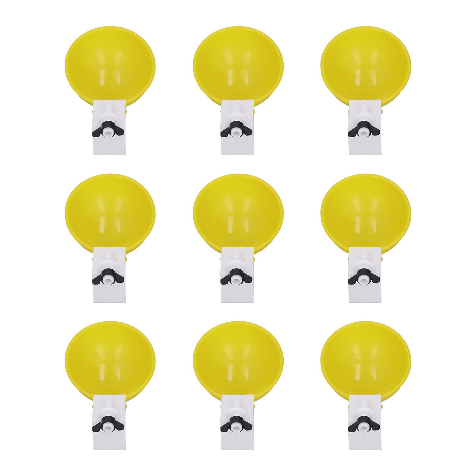 9pcs Chicken Water Cups Yellow Poultry Automatic Drinking Bowl Water Cups view 3