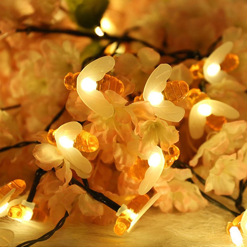 Solar Bee String Lights Outdoor Led Honeybee Fairy Lights Waterproof Solar view 6