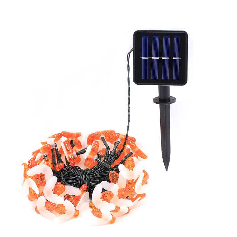 Solar Bee String Lights Outdoor Led Honeybee Fairy Lights Waterproof Solar view 3